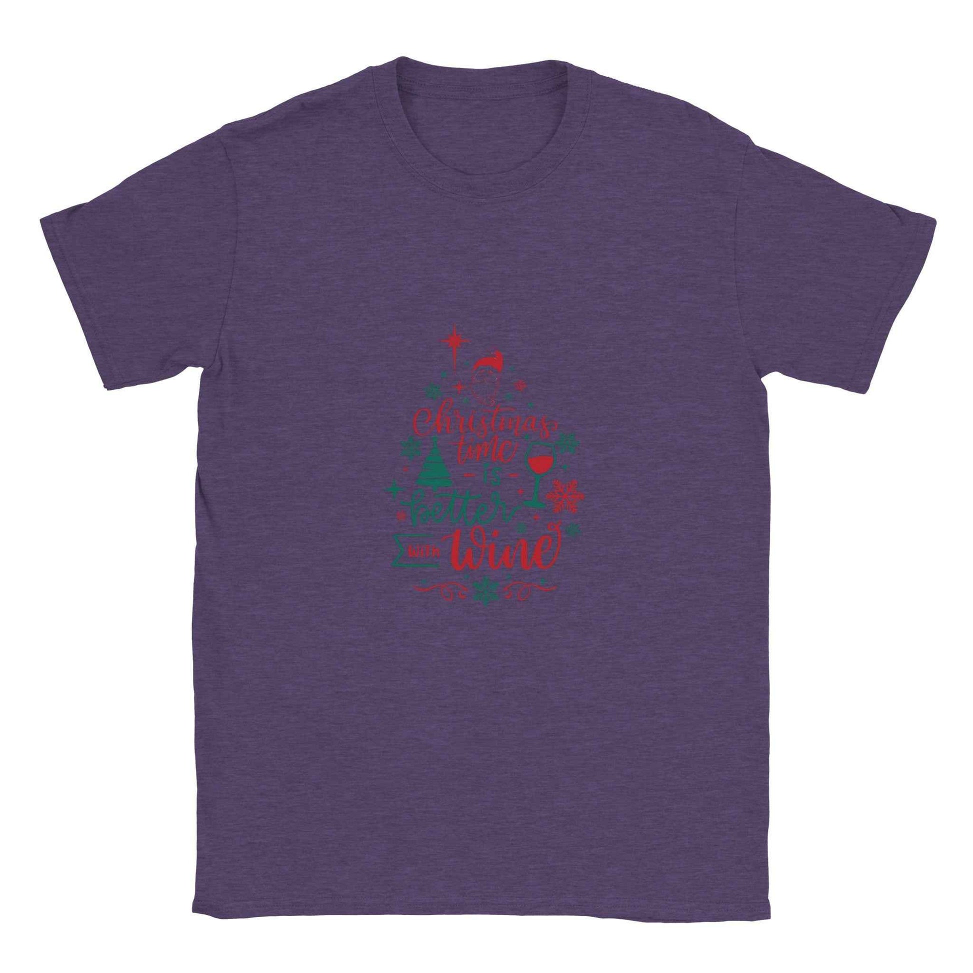 Christmas Time is Better with Wine – Festive Holiday Graphic Tee for Wine Lovers