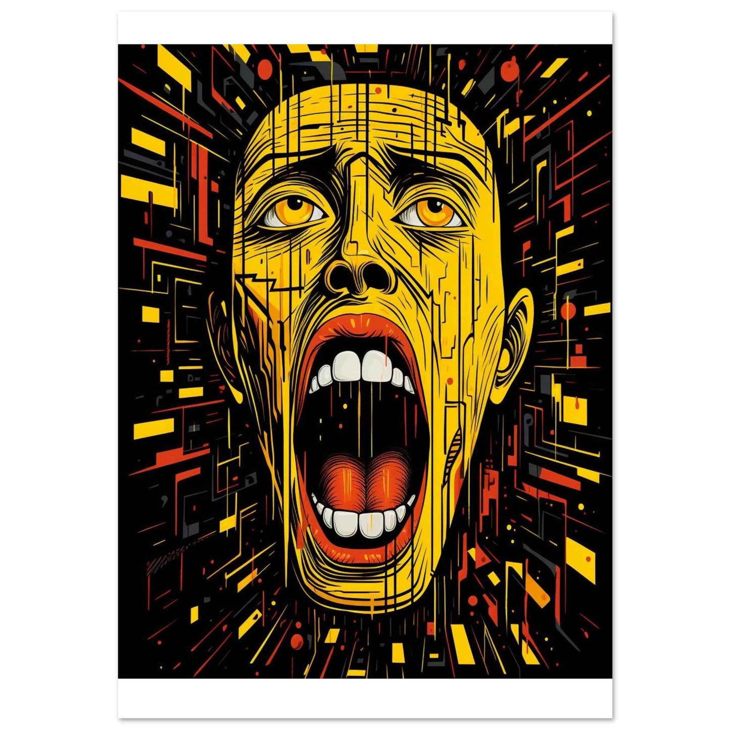 "The Scream" Poster – Bold Neo-Expressionist Wall Art (Multiple Sizes Available)