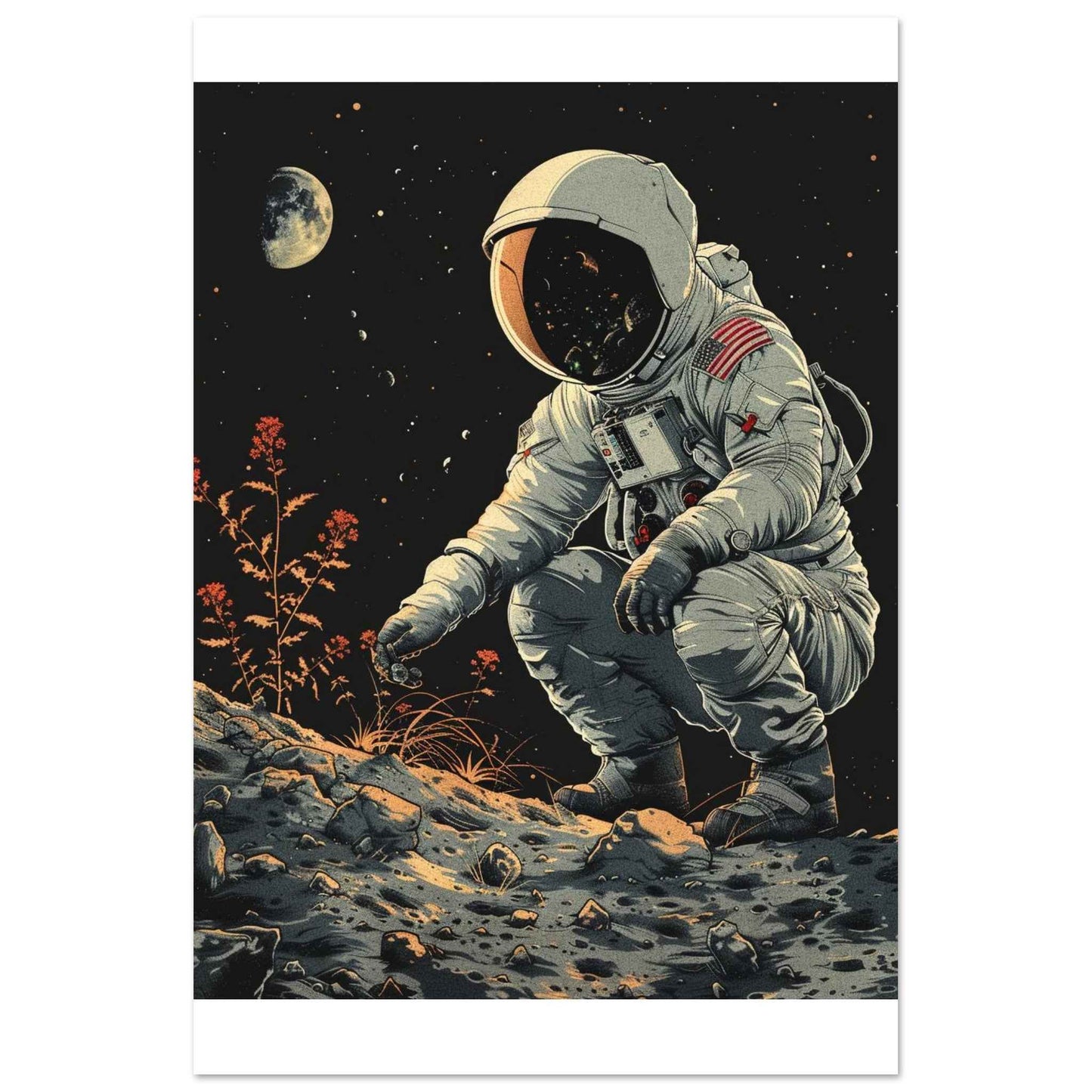 "Lunar Bloom" Poster – Cosmic Discovery Wall Art (Multiple Sizes Available)