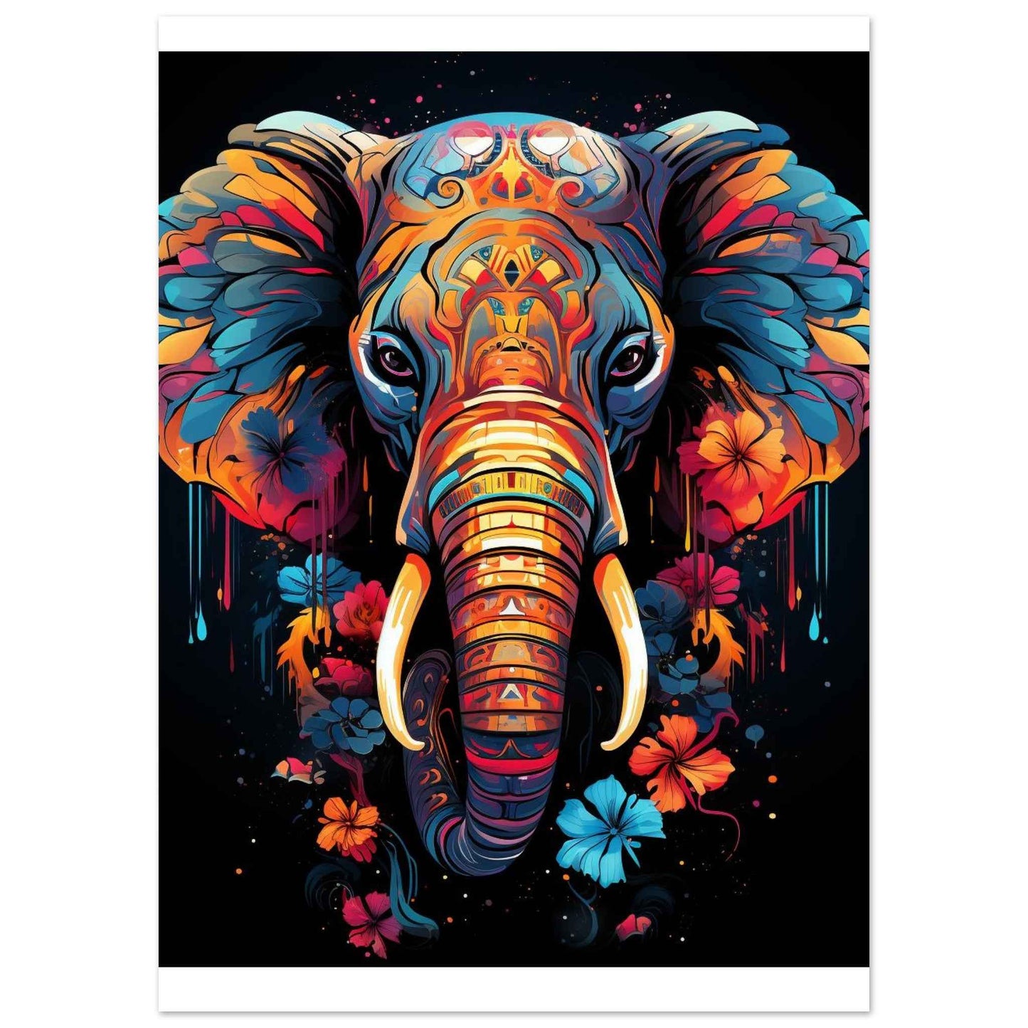 Chromatic Elephant Poster – Vibrant Mandala-Inspired Wall Art (Multiple Sizes Available)