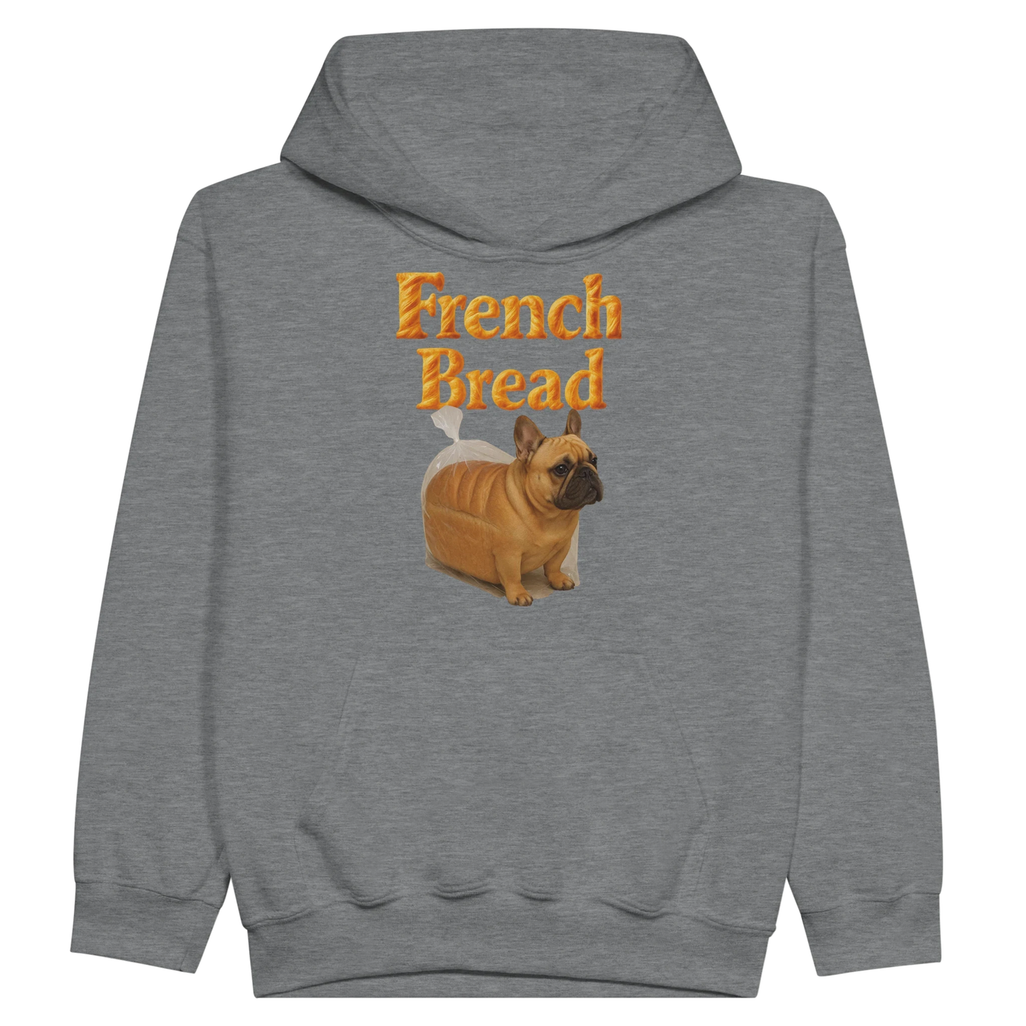 Kids Funny French Bread Bulldog Hoodie