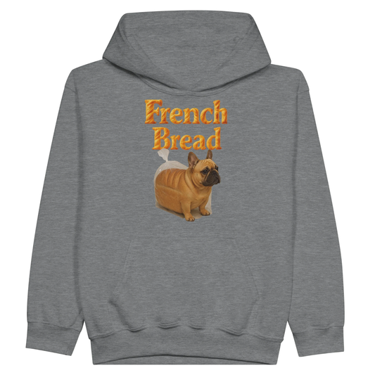 Kids Funny French Bread Bulldog Hoodie