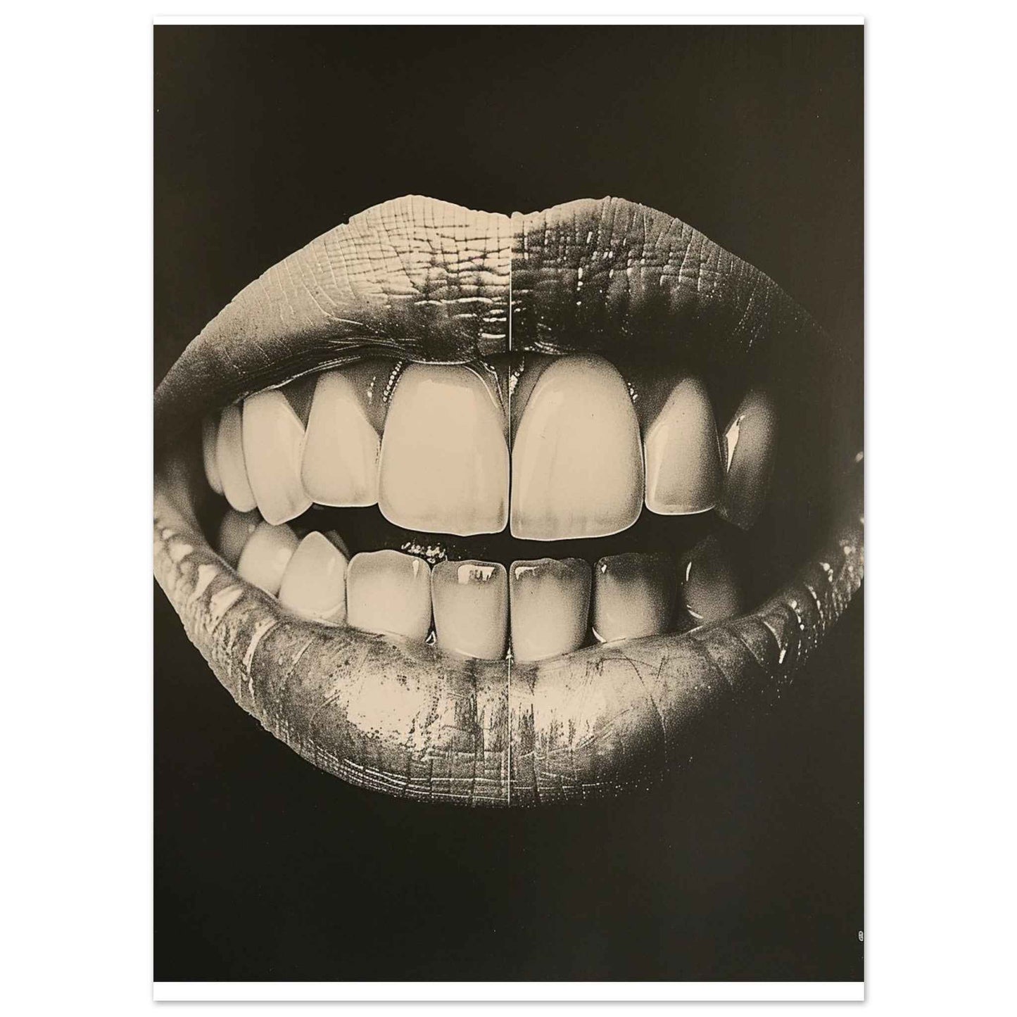 "Bite Me" Poster – Edgy Monochrome Glamour Wall Art (Multiple Sizes Available)