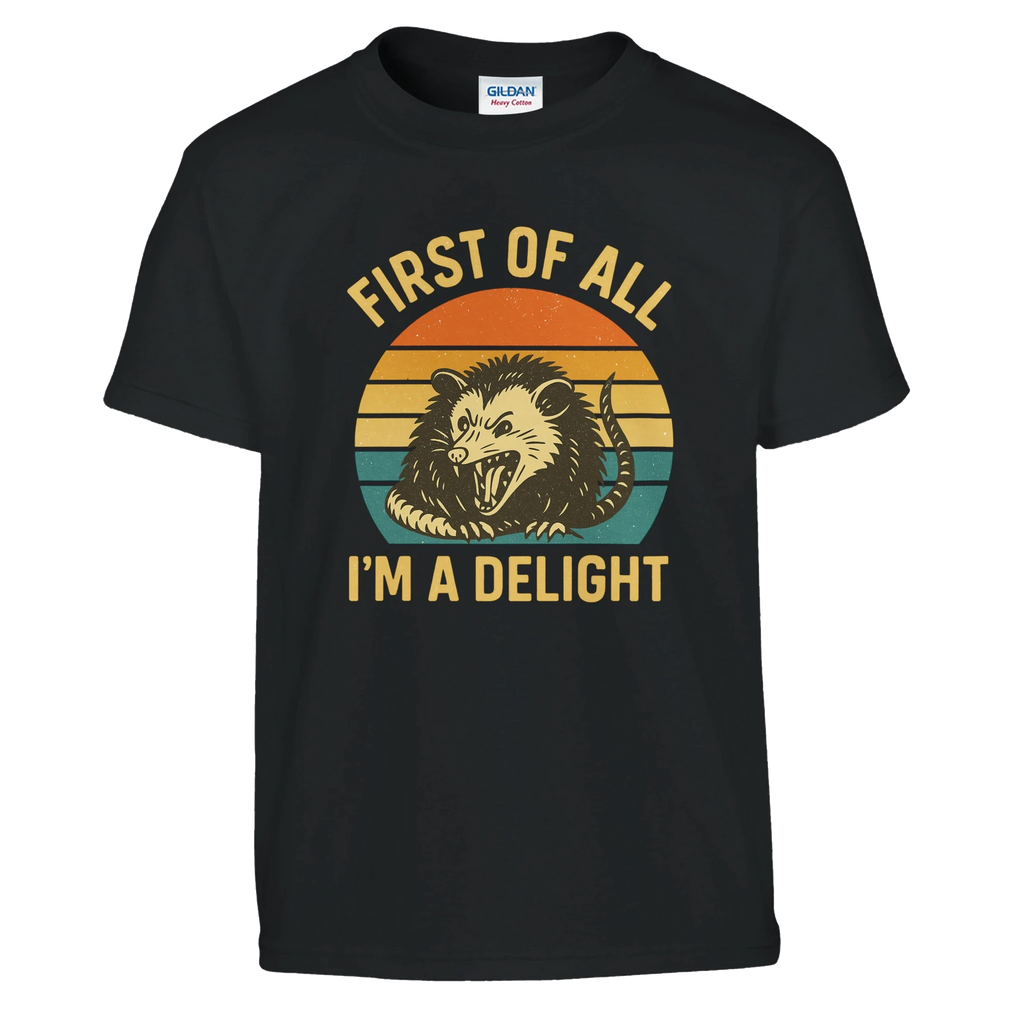 Kids First of All I’m a Delight Possum T-Shirt