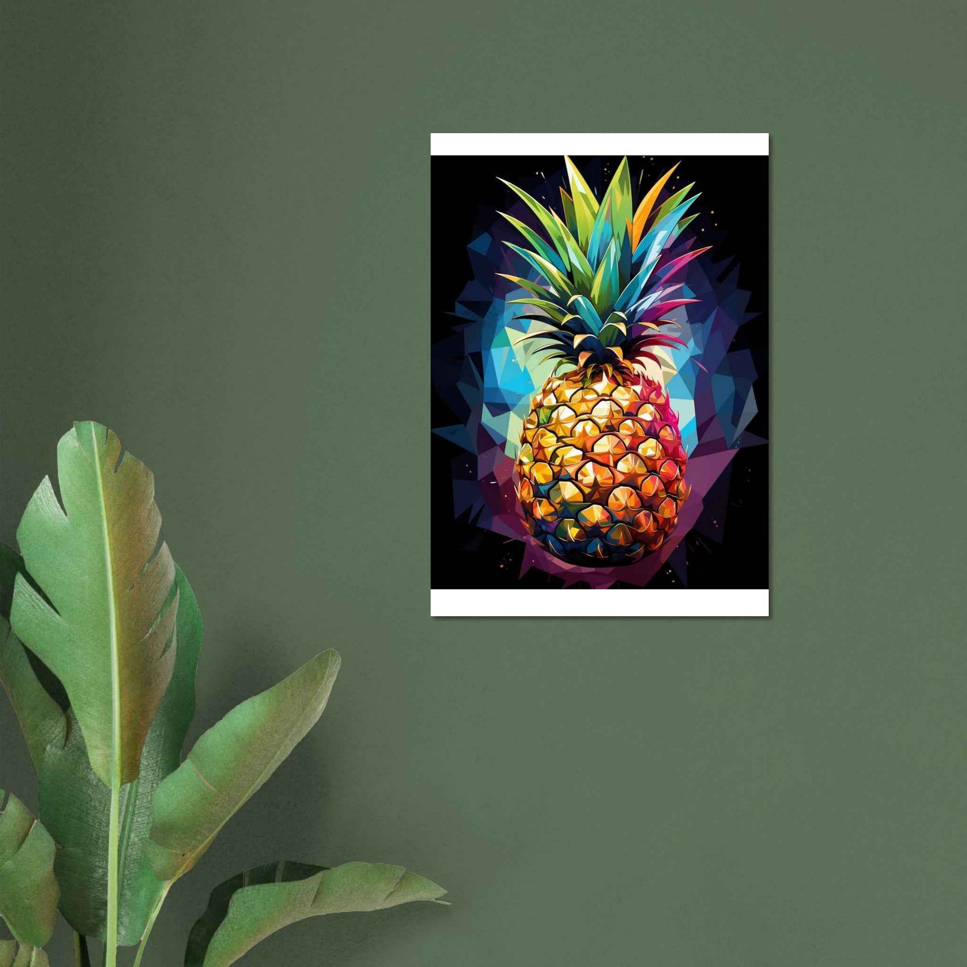 Neon Pineapple Poster – Vibrant Abstract Wall Art (Multiple Sizes Available)