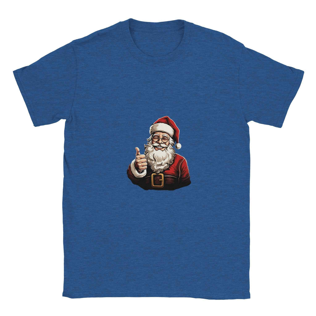 Jolly Santa Thumbs Up Christmas Tee – Festive Holiday Graphic Shirt in Multiple Colors
