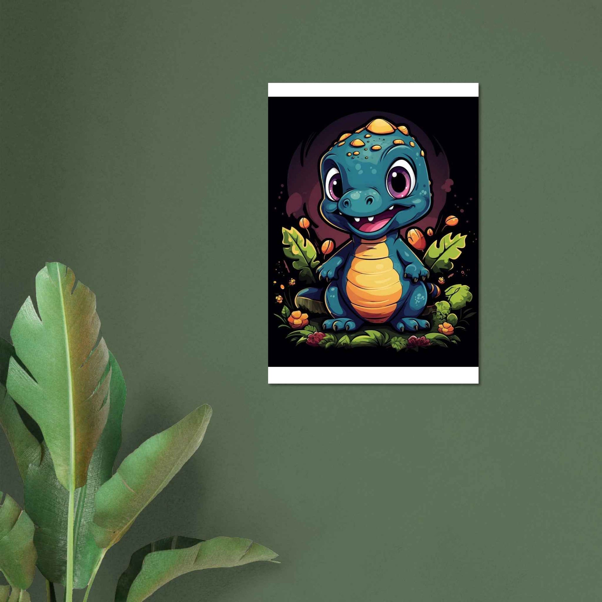 Chibi Dino Poster – Adorable & Playful Wall Art (Multiple Sizes Available)