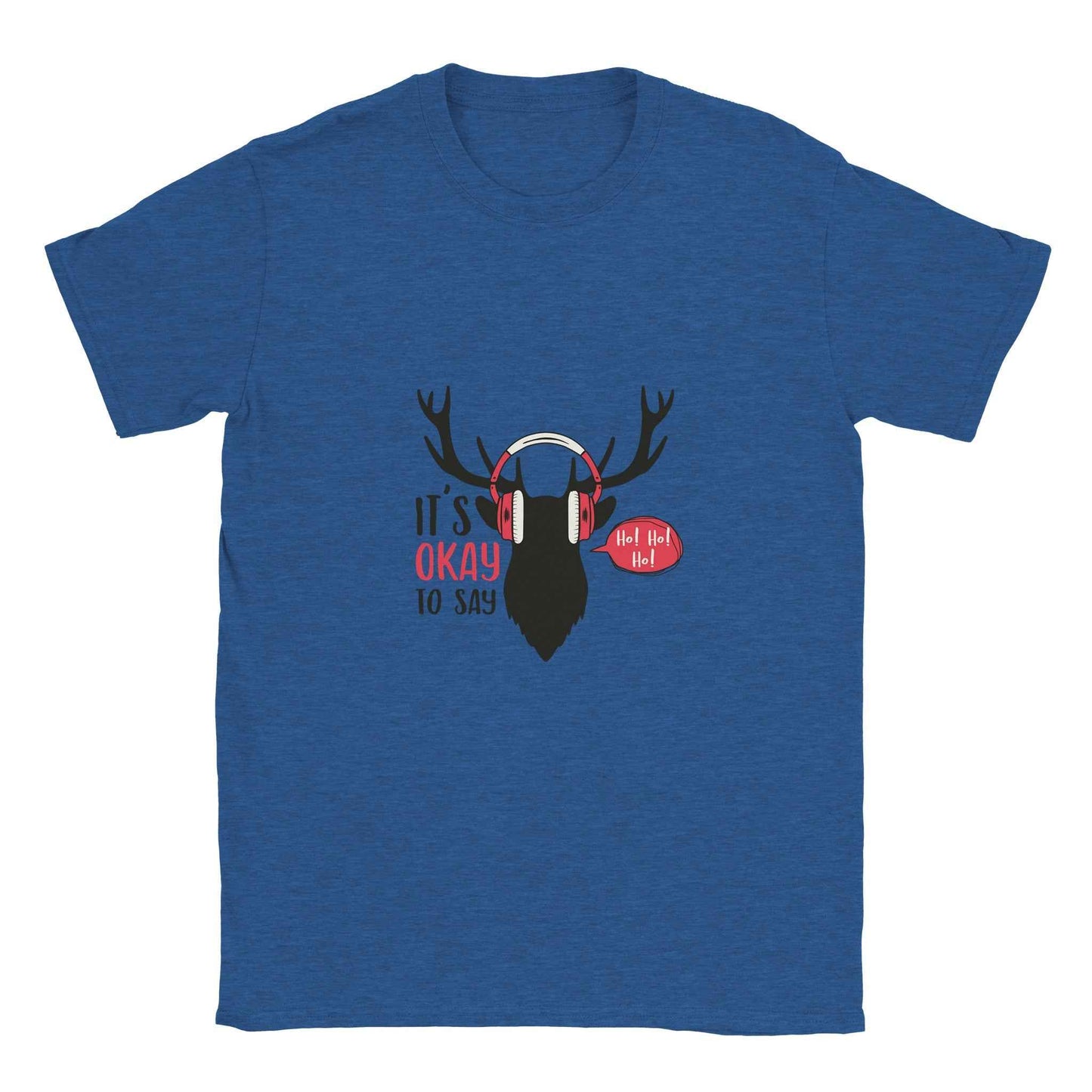 It's Okay to Say Ho Ho Ho Deer T-Shirt – Festive Holiday Graphic Tee