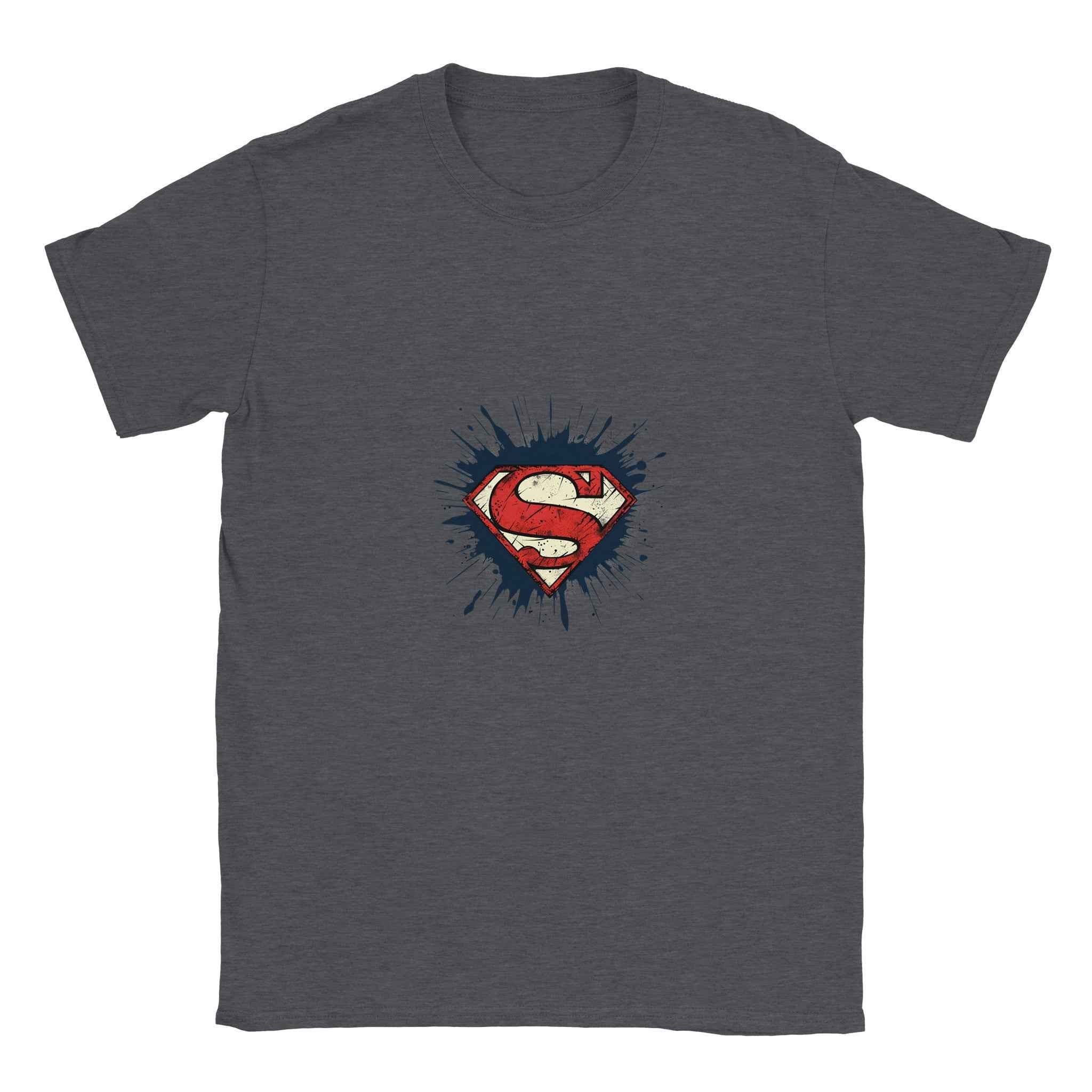 Superman Splatter T-Shirt  – Heroic Comic-Inspired Splatter Graphic Tee in Various Colors