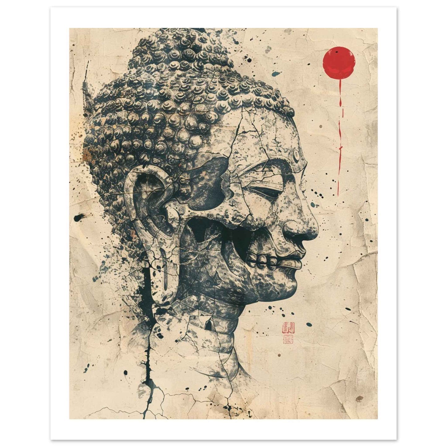 "Inner Buddha" Poster – Zen Urban Decay Wall Art (Multiple Sizes Available)