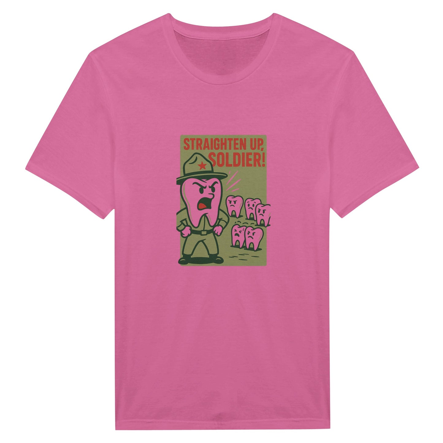 Dental Soldier T-Shirt – “Straighten Up, Soldier!” Retro Dental Humor Tee - F4 Custom Prints