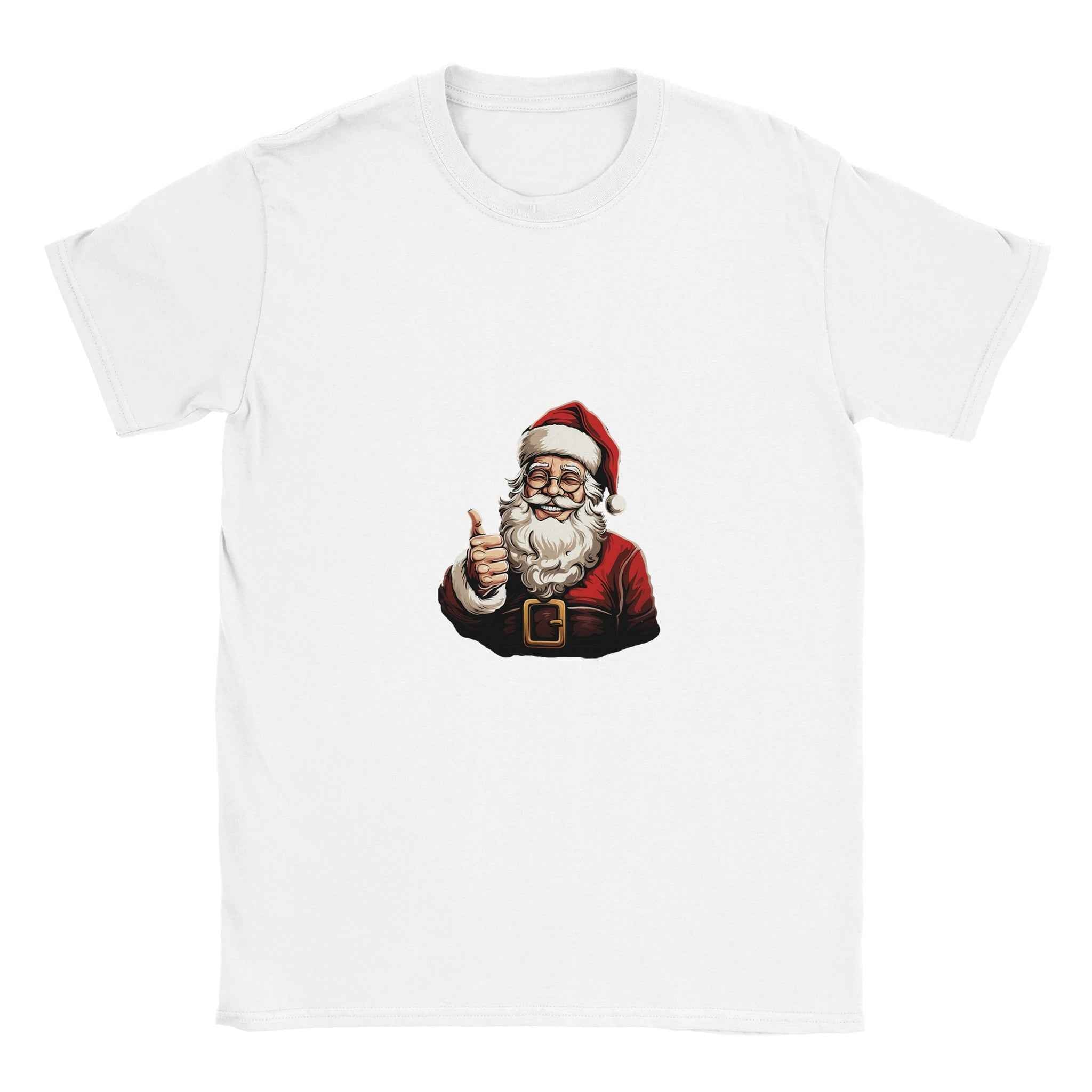 Jolly Santa Thumbs Up Christmas Tee – Festive Holiday Graphic Shirt in Multiple Colors