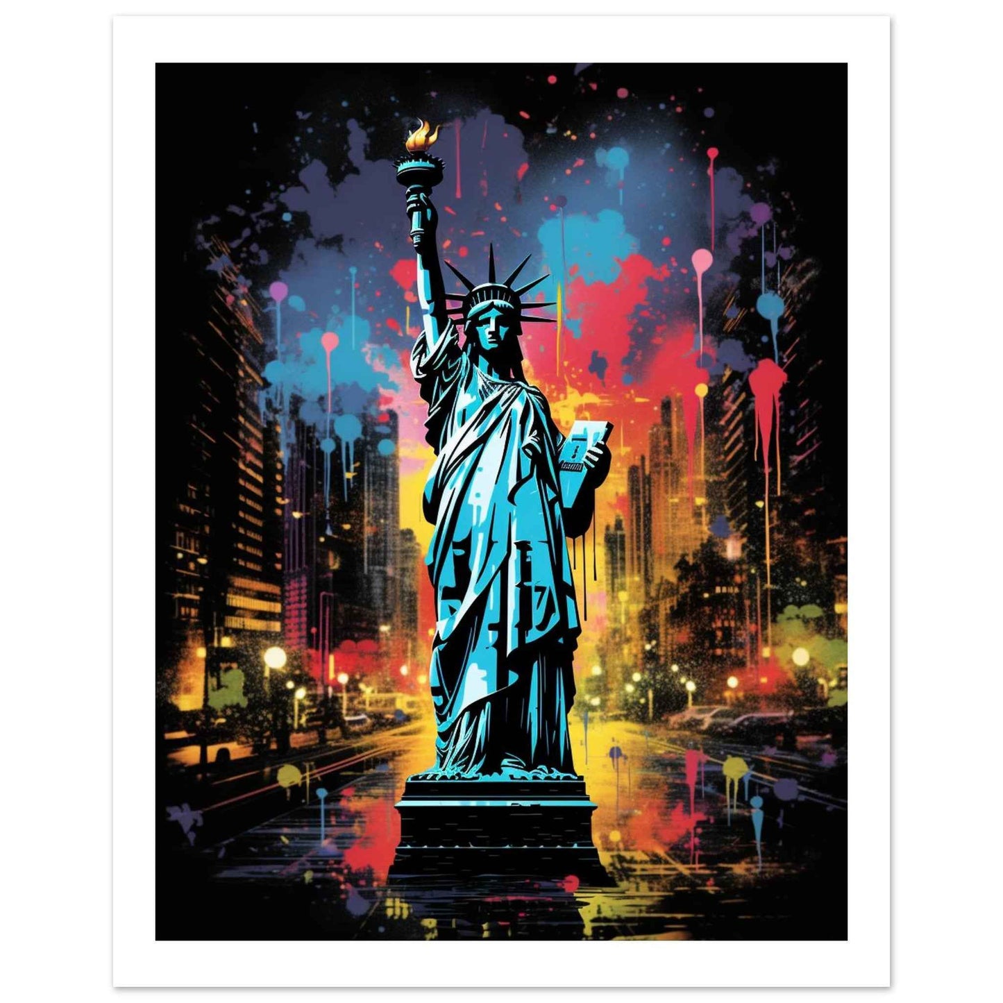 Liberty Graffiti Pop Art Poster – Vibrant Urban Street Style Wall Art (Multiple Sizes Available)