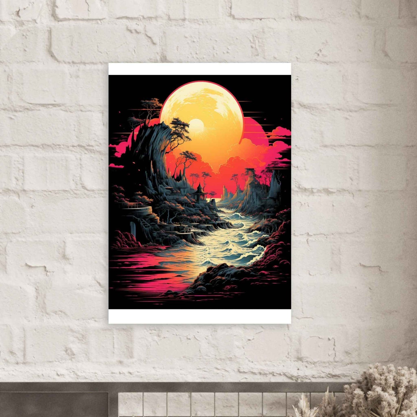 "Moonlit Journey" Poster – Vibrant Ukiyo-e Inspired Wall Art (Multiple Sizes Available)