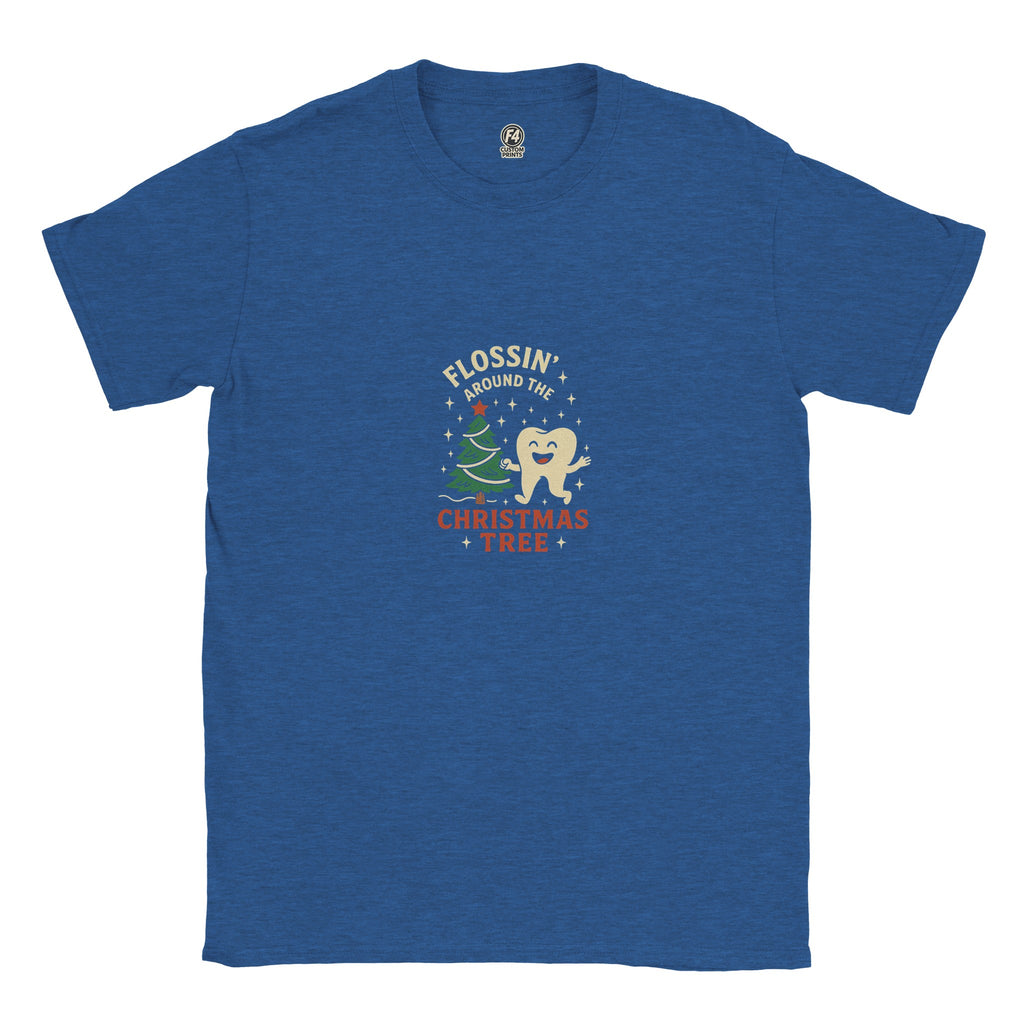 Flossin’ Around the Christmas Tree Tee – Funny Christmas Dental Shirt - F4 Custom Prints