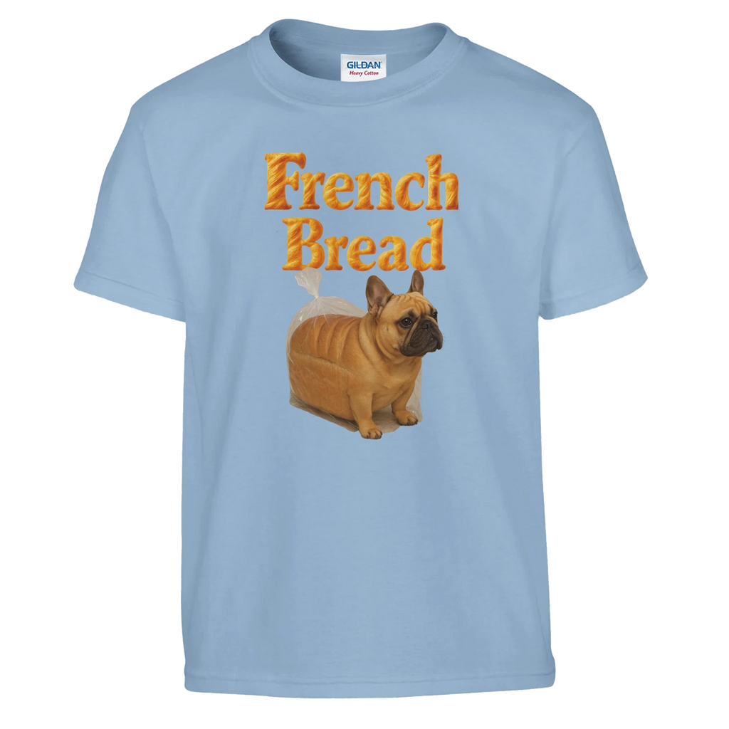 Kids Funny French Bread Bulldog T-Shirt