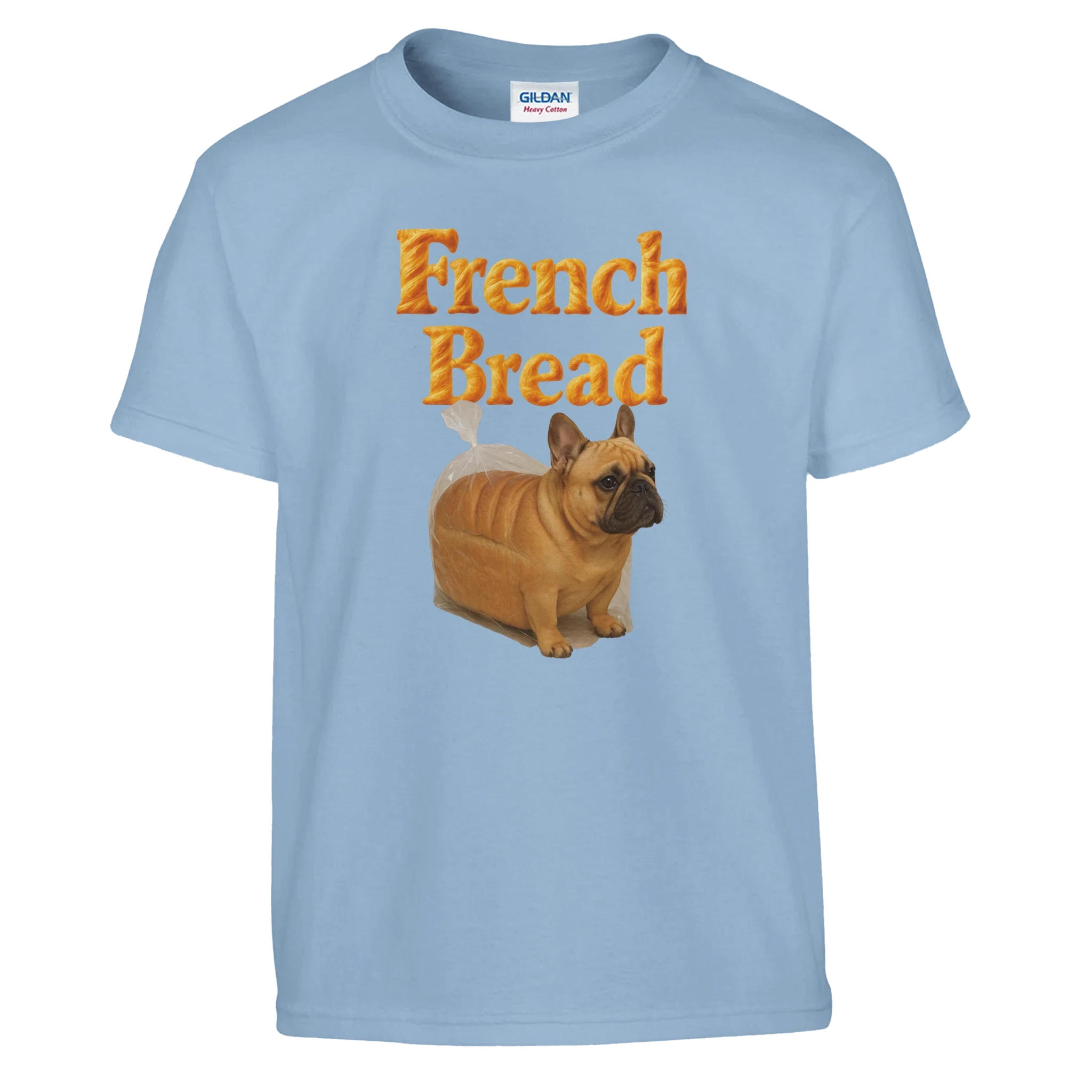 Kids Funny French Bread Bulldog T-Shirt