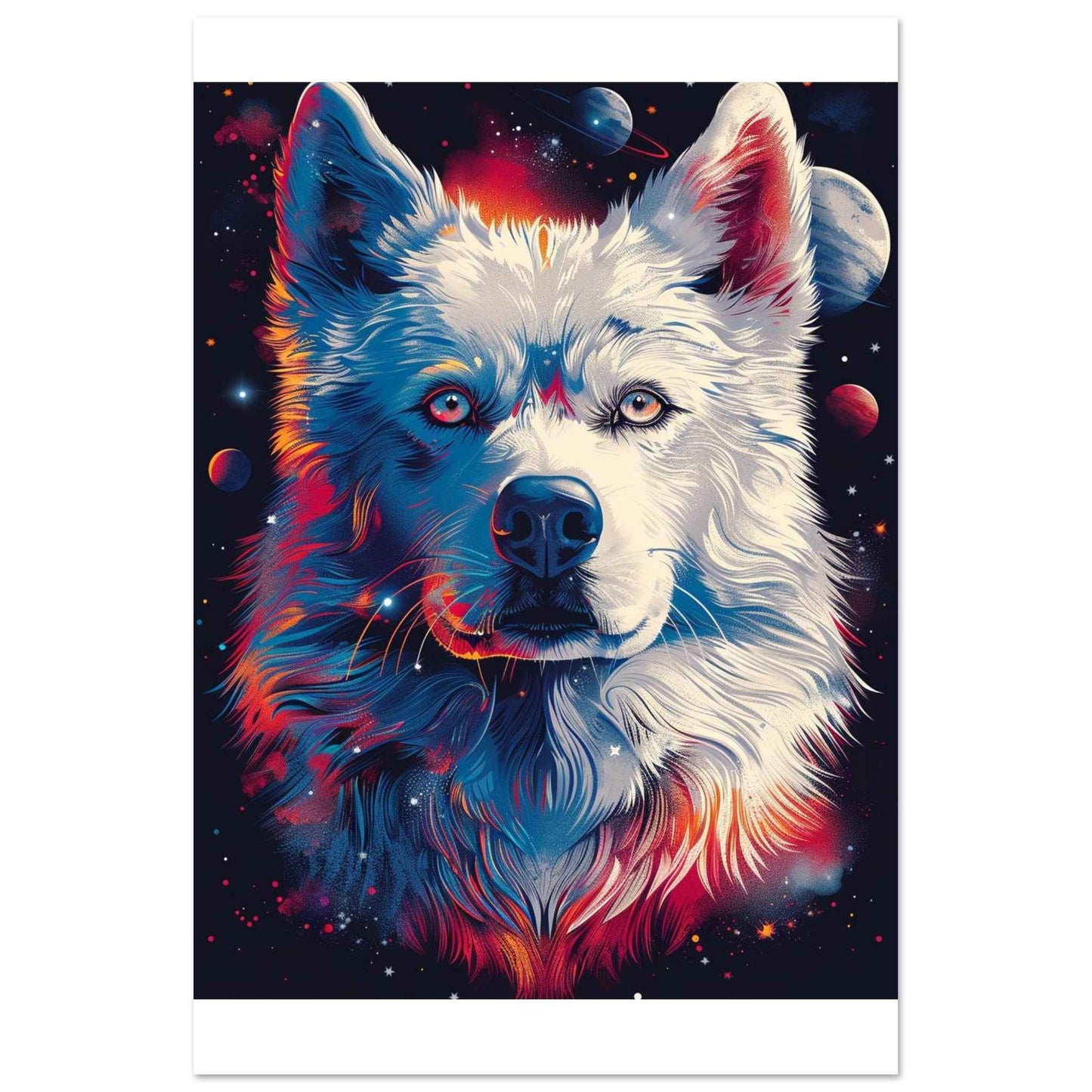 "Cosmic Wolf" Poster – Vibrant Galactic Wall Art (Multiple Sizes Available)