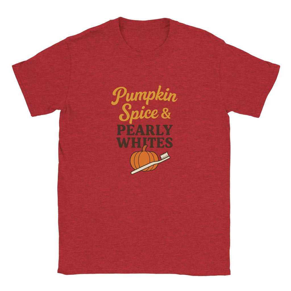 Pumpkin Spice Pearly Whites T-Shirt – Pumpkin Spice Dental T-Shirt - F4 Custom Prints