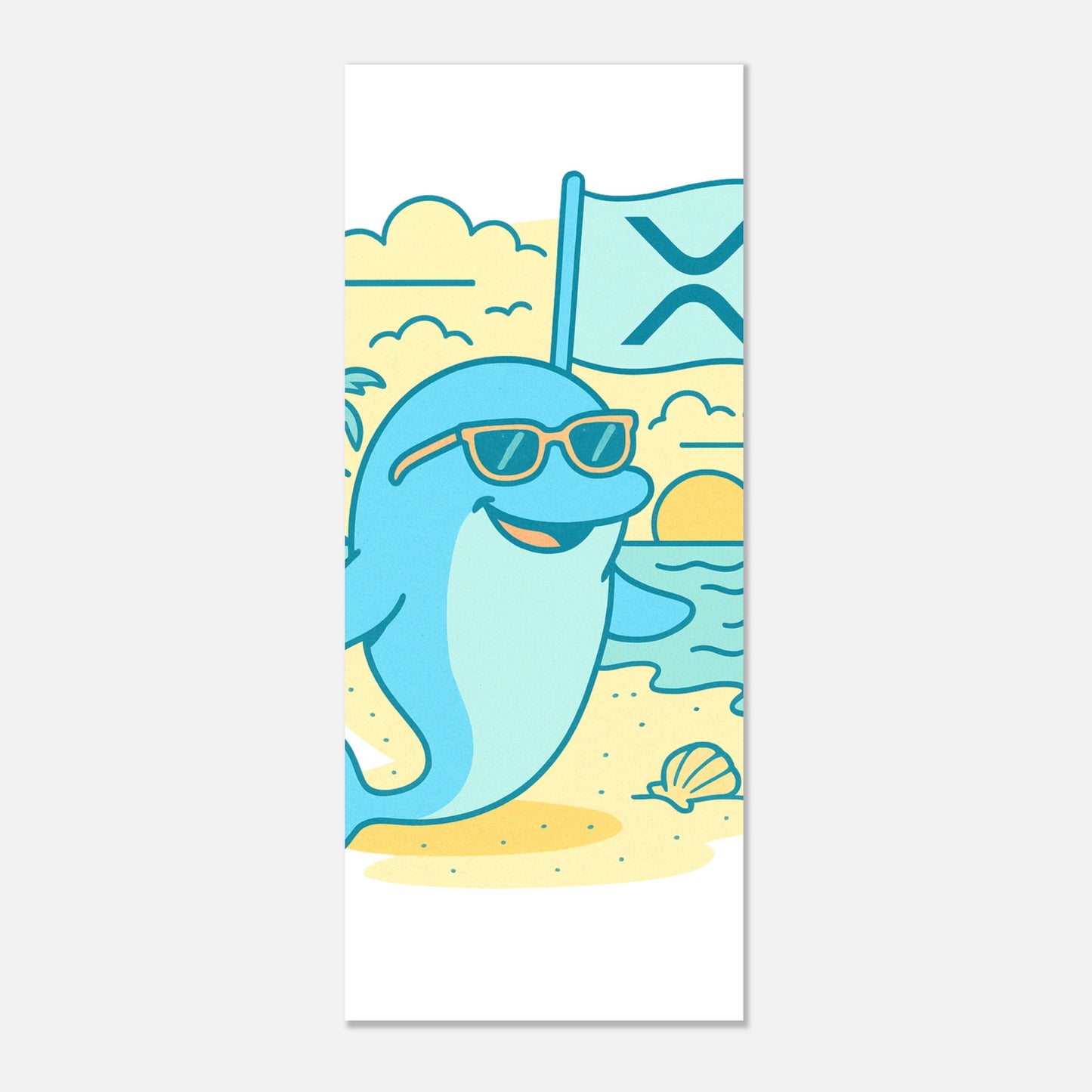 XRP Dolphin Poster – Crypto Beach Wall Art - F4 Custom Prints