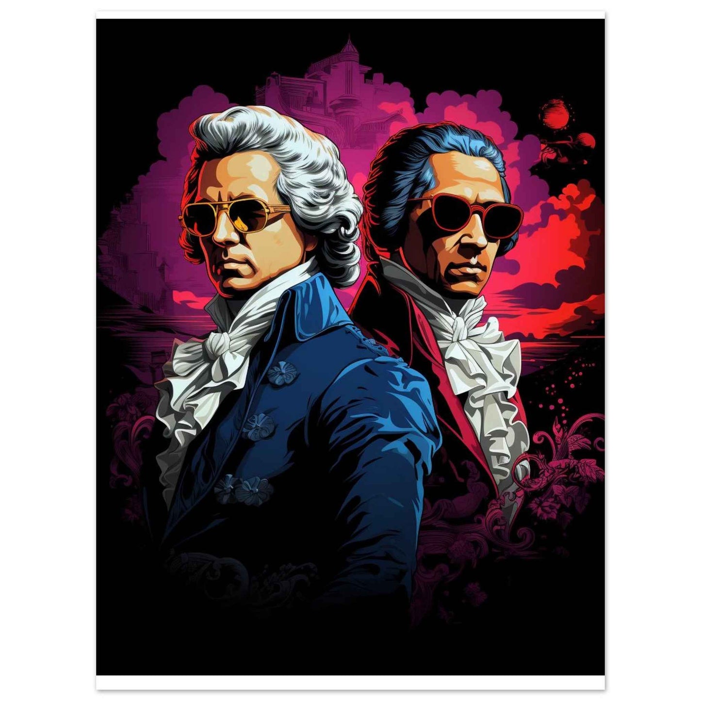 Classical Cool: Baroque Bad Boys Poster – Vibrant Neo-Classical Pop Art (Multiple Sizes Available)