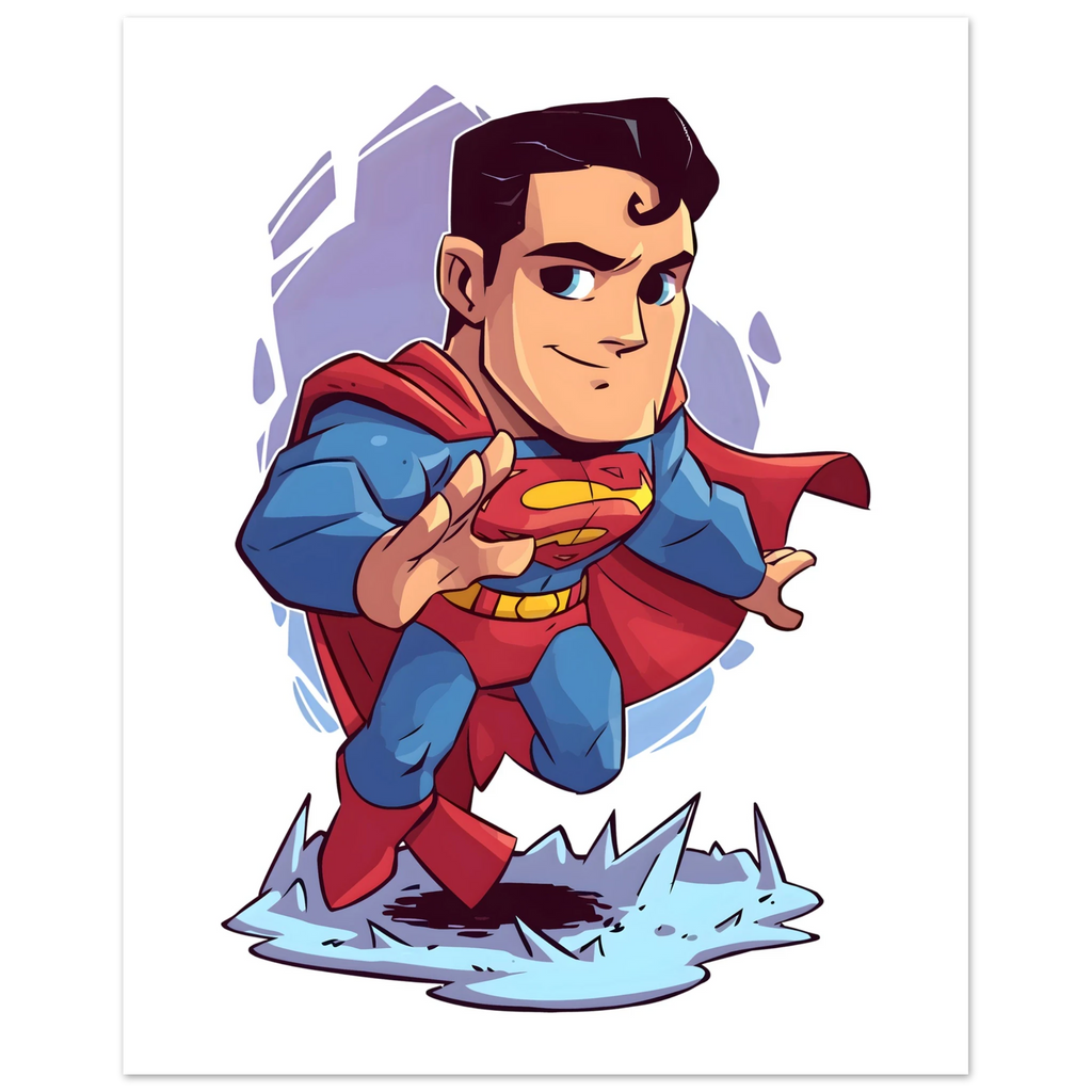 Chibi Superman Inspired Fine Art Poster
