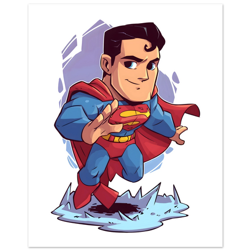Chibi Superman Inspired Fine Art Poster