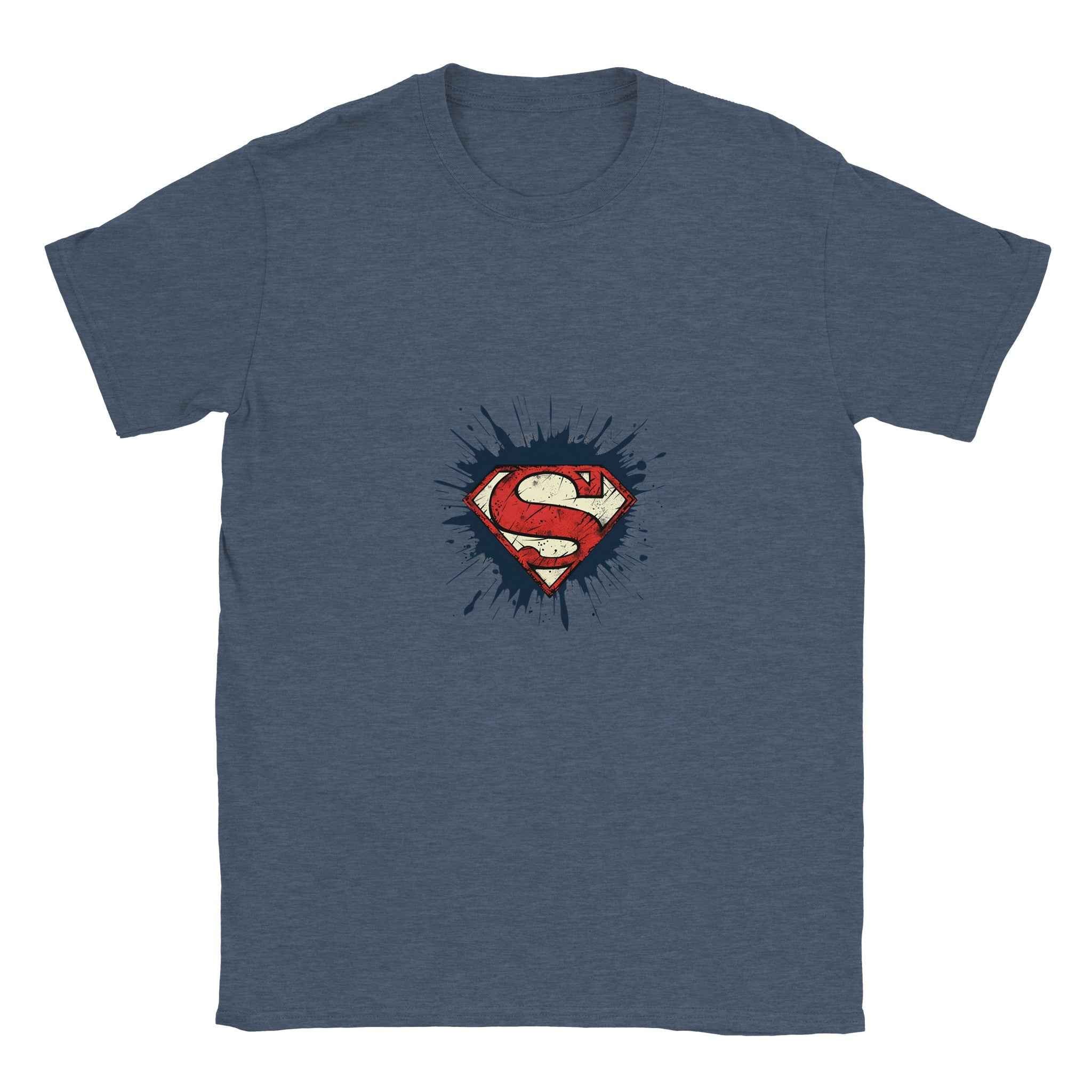 Superman Splatter T-Shirt  – Heroic Comic-Inspired Splatter Graphic Tee in Various Colors