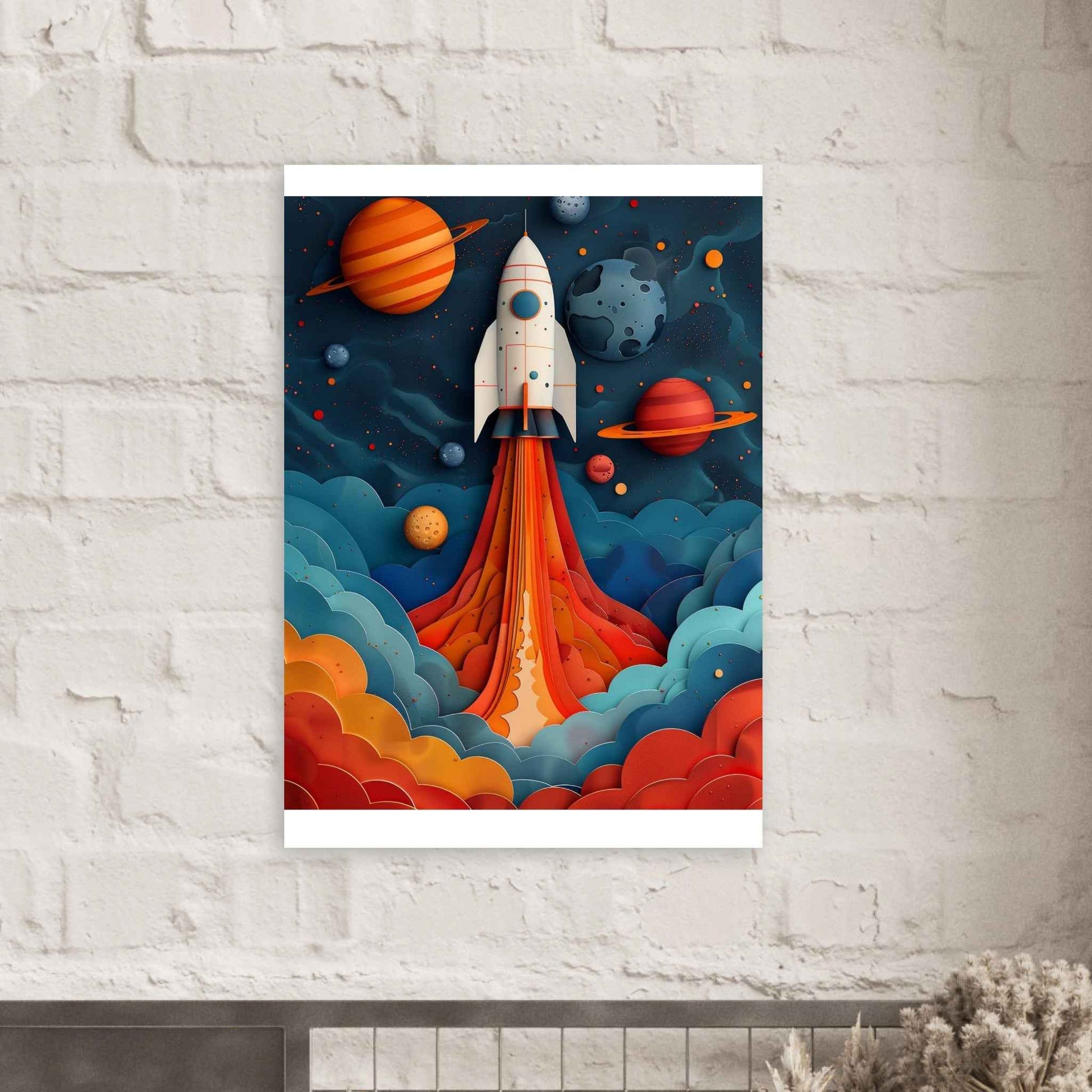 "Blast Off!" Poster – Whimsical Space Adventure Wall Art (Multiple Sizes Available)