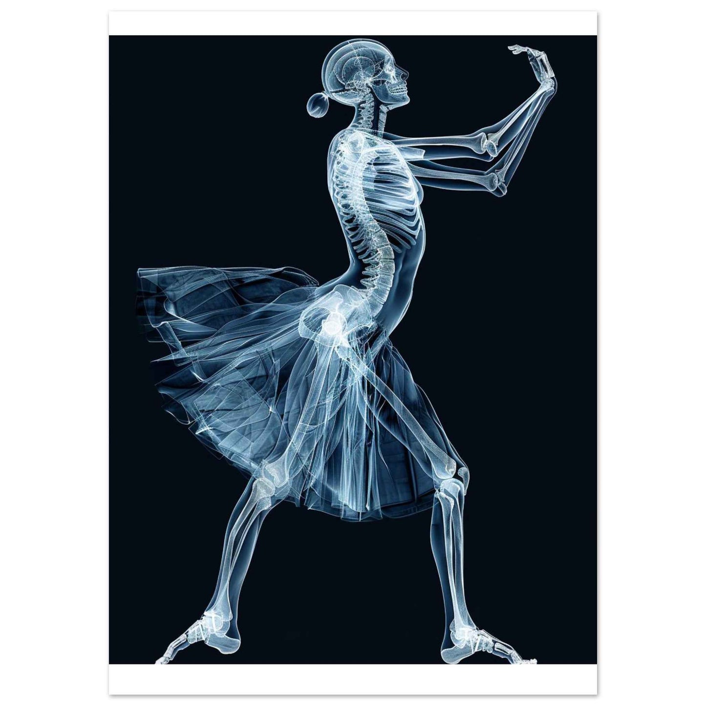 “X-Ray Ballerina” Poster – Ethereal Anatomical Dance Wall Art (Multiple Sizes Available)