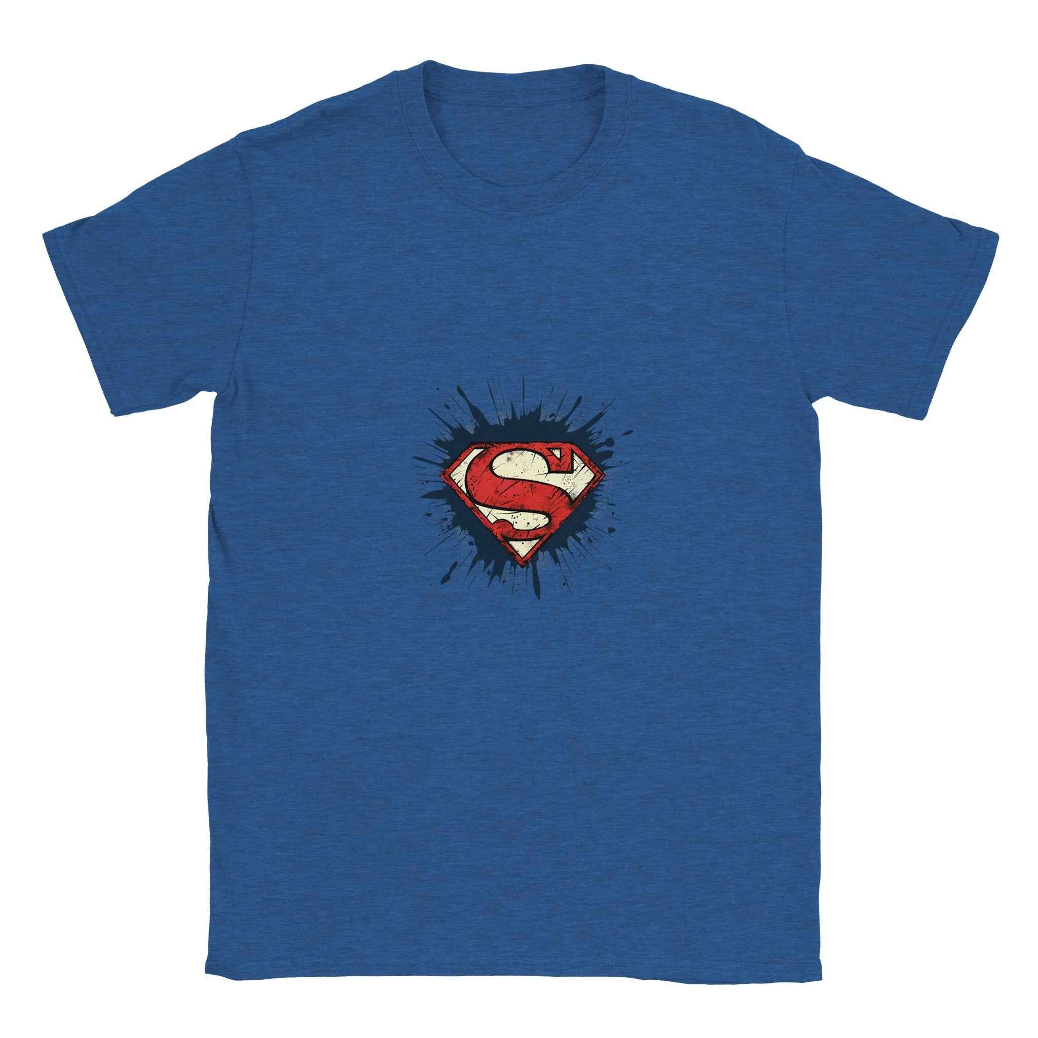 Superman Splatter T-Shirt  – Heroic Comic-Inspired Splatter Graphic Tee in Various Colors