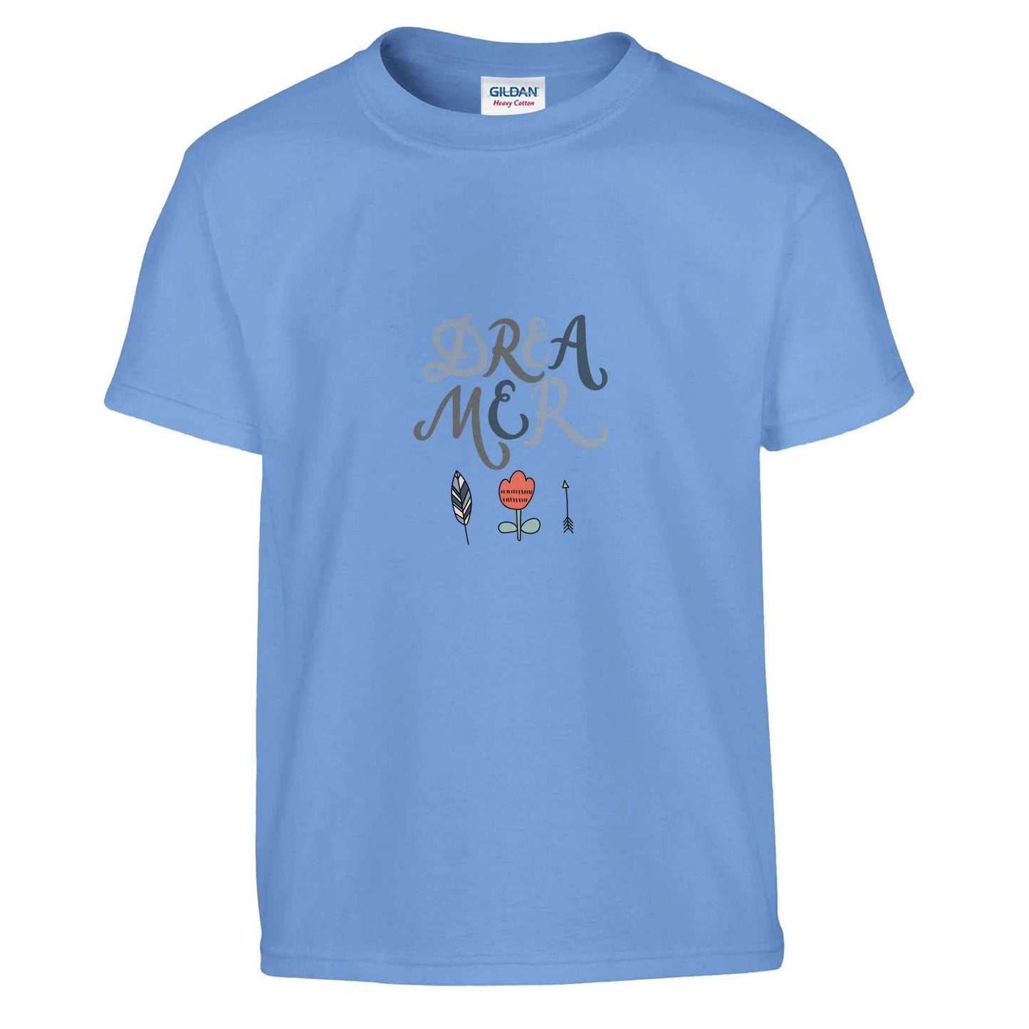 Boho Dreamer Kids T-Shirt – Whimsical Style with Feather & Floral Accents