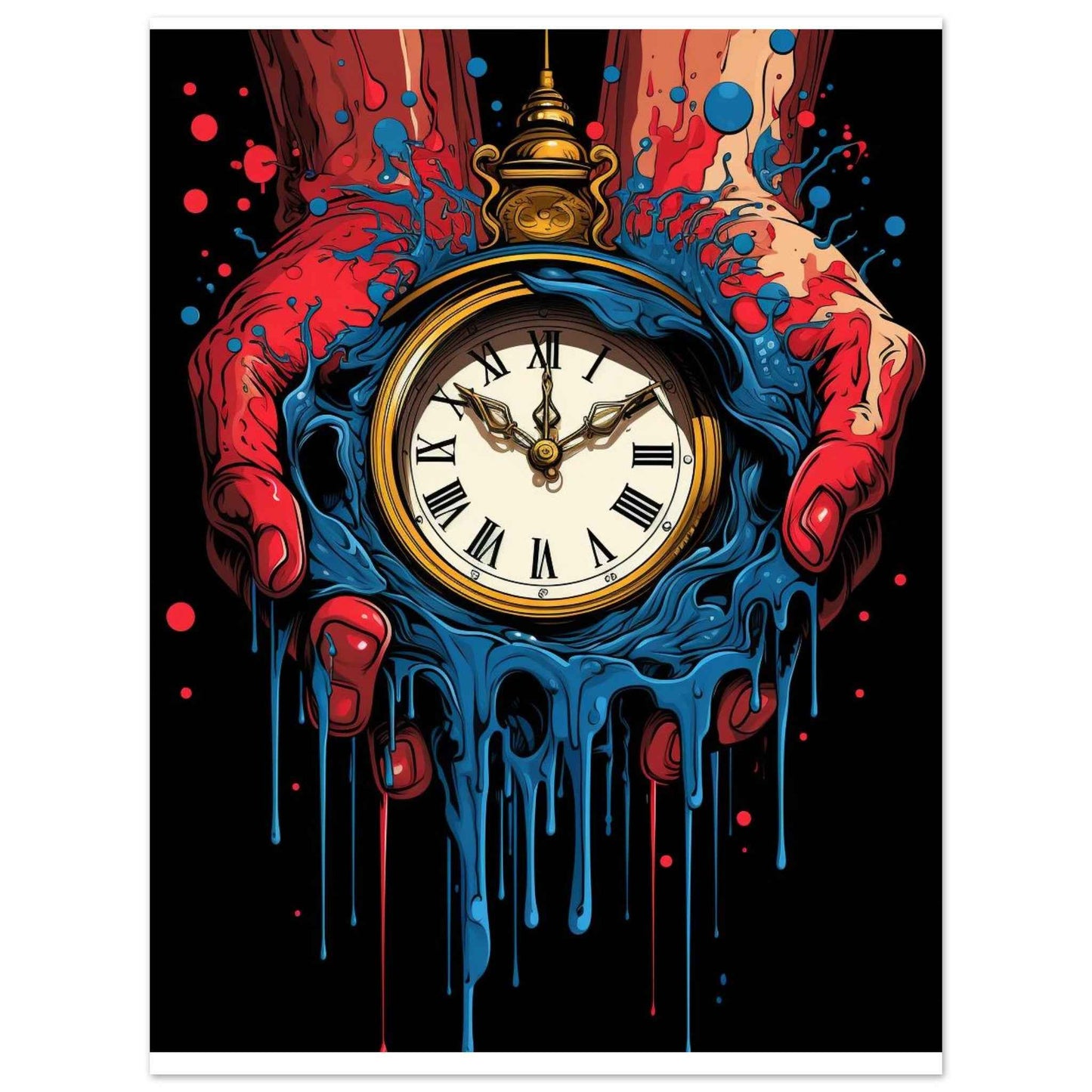 "Melting Time" Poster – Surreal Drip Art Wall Decor (Multiple Sizes Available)