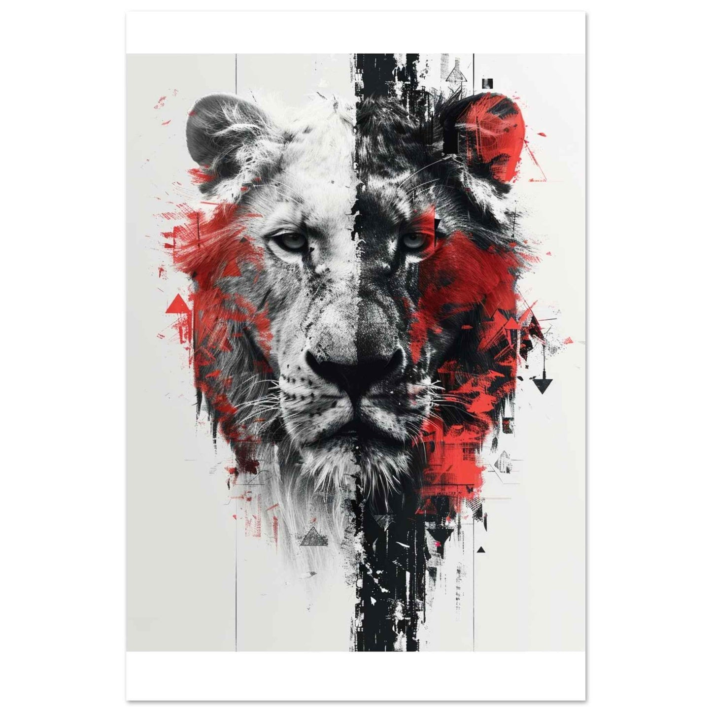 "Lion's Fury" Poster – Dynamic Abstract Lion Wall Art (Multiple Sizes Available)