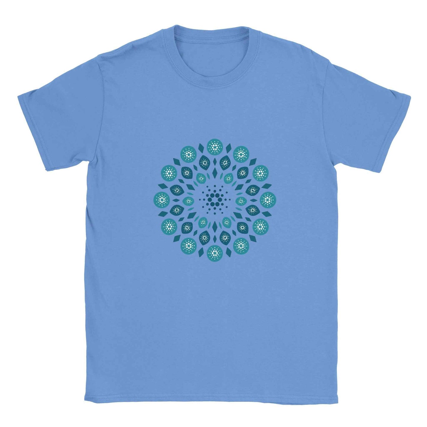 Cardano T-Shirt – Ornate Mandala Style in Cool Teal Hues