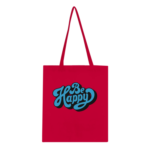 Be Happy Script Tote Bag