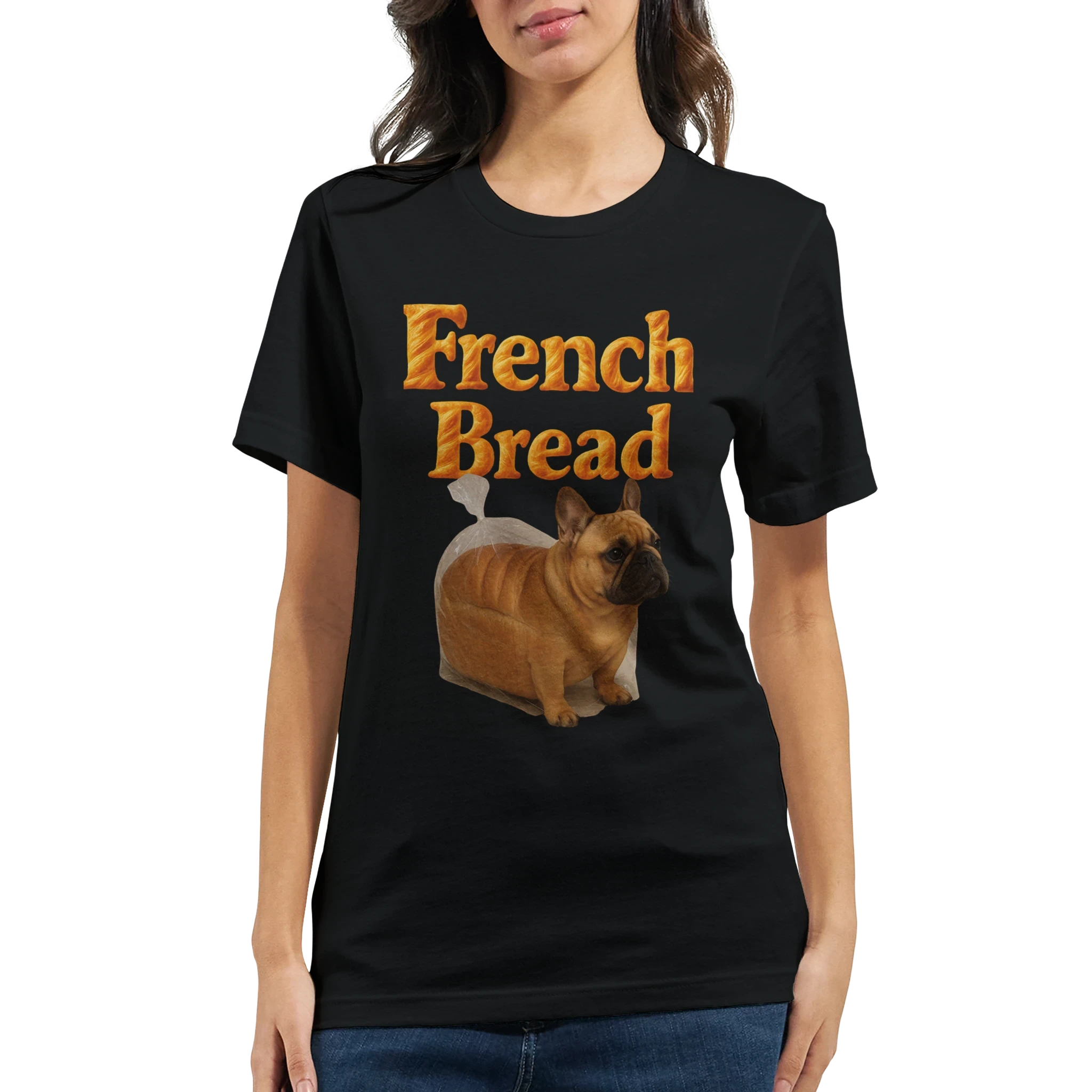 Funny French Bread Bulldog T-Shirt