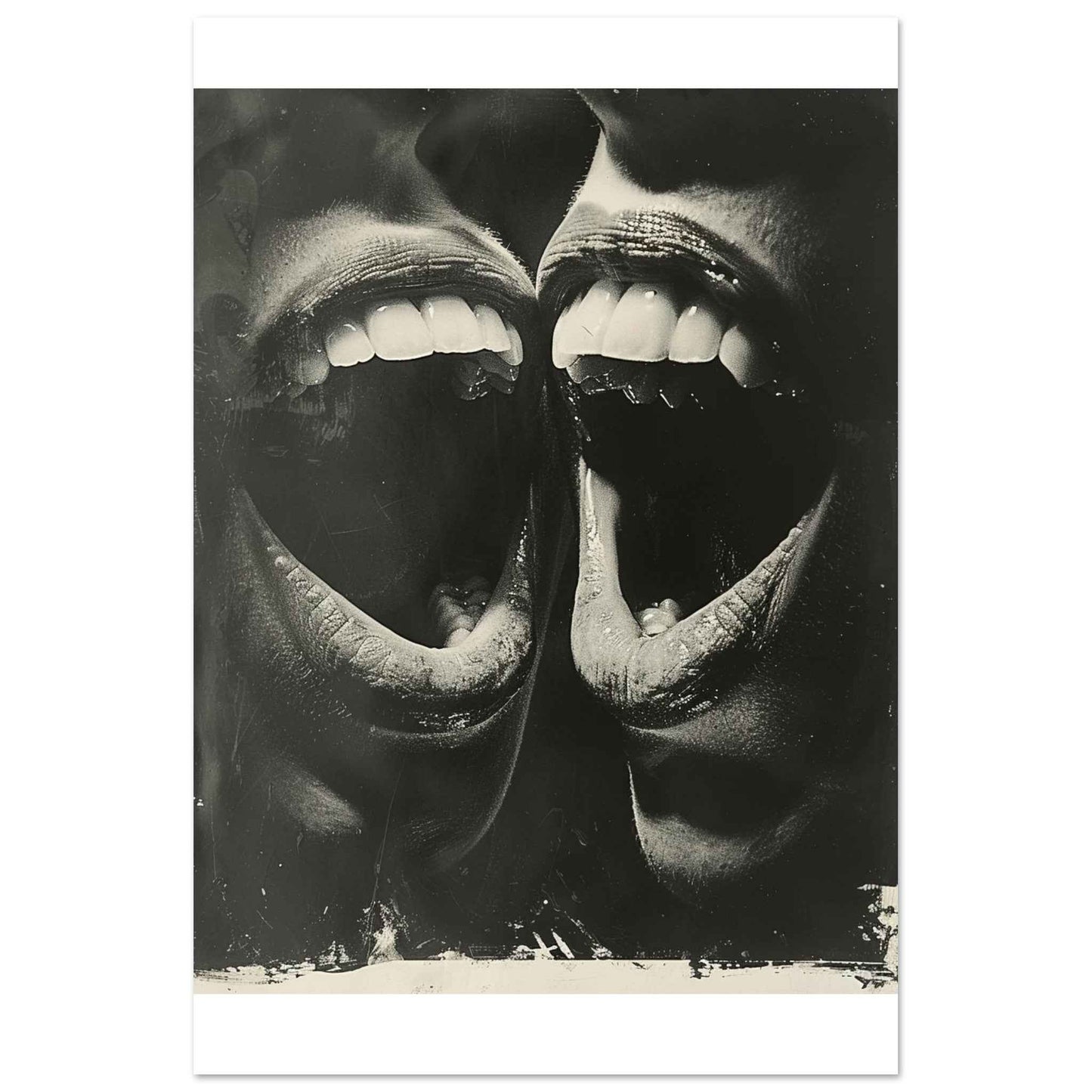 "Unleashed Joy" Poster – Dynamic Black & White Expressionist Wall Art (Multiple Sizes Available)