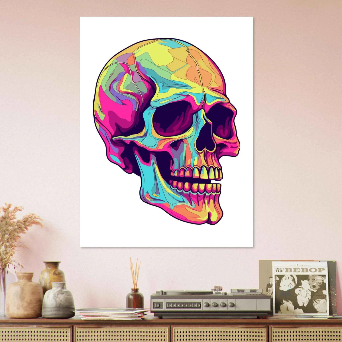 Neon Skull Fine Art Poster