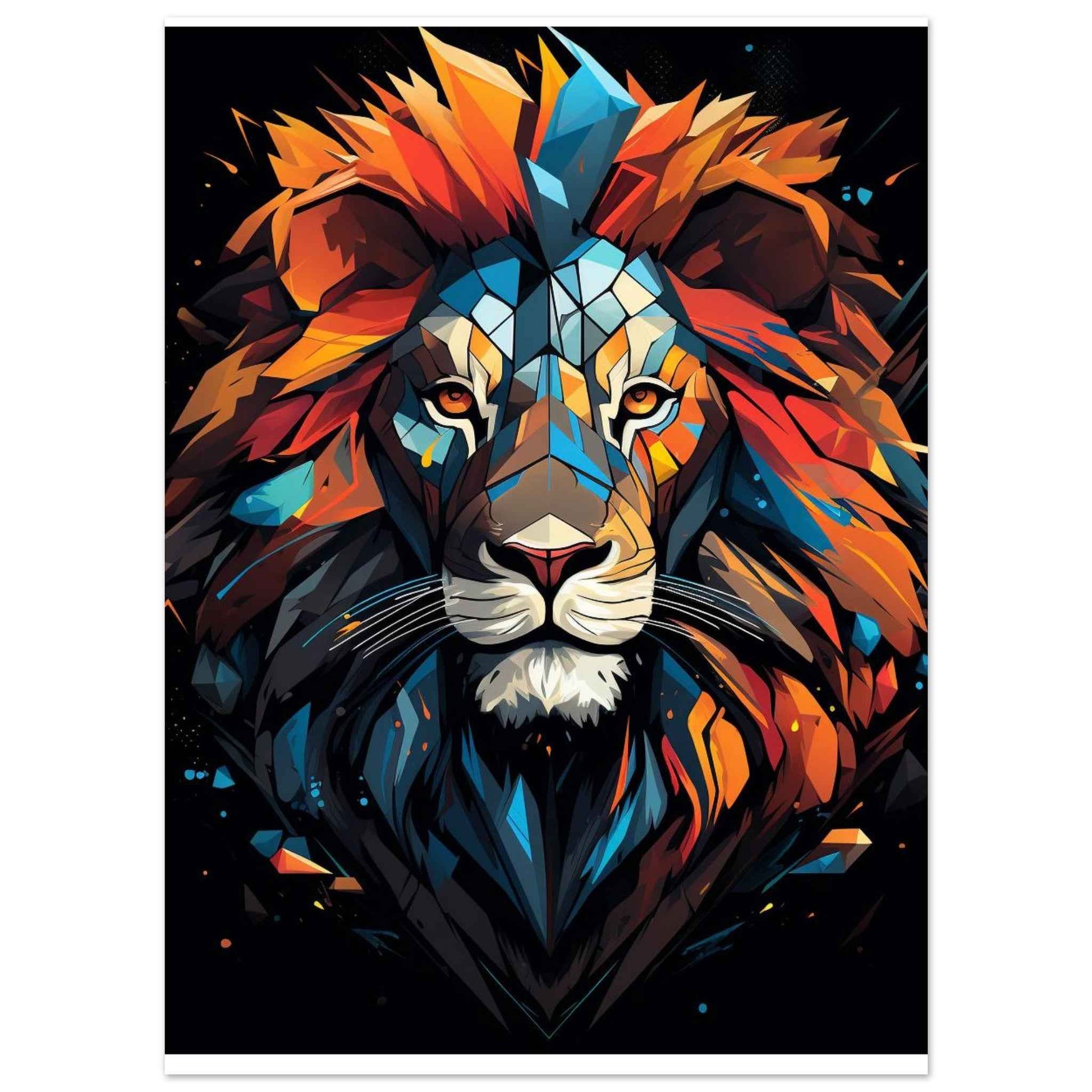 Abstract Lion King Poster – Bold Geometric Wall Art for Modern Spaces (Multiple Sizes Available)