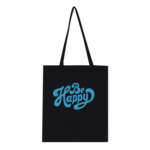 Be Happy Script Tote Bag