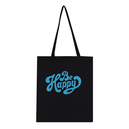 Be Happy Script Tote Bag