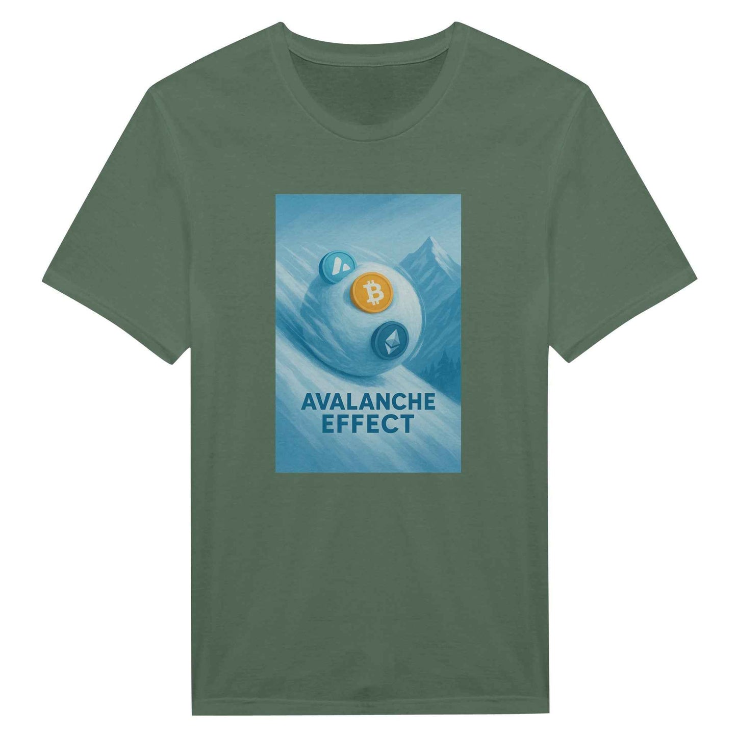 Crypto Avalanche Effect T-Shirt – Blockchain Snowball Graphic Tee in Multiple Colors
