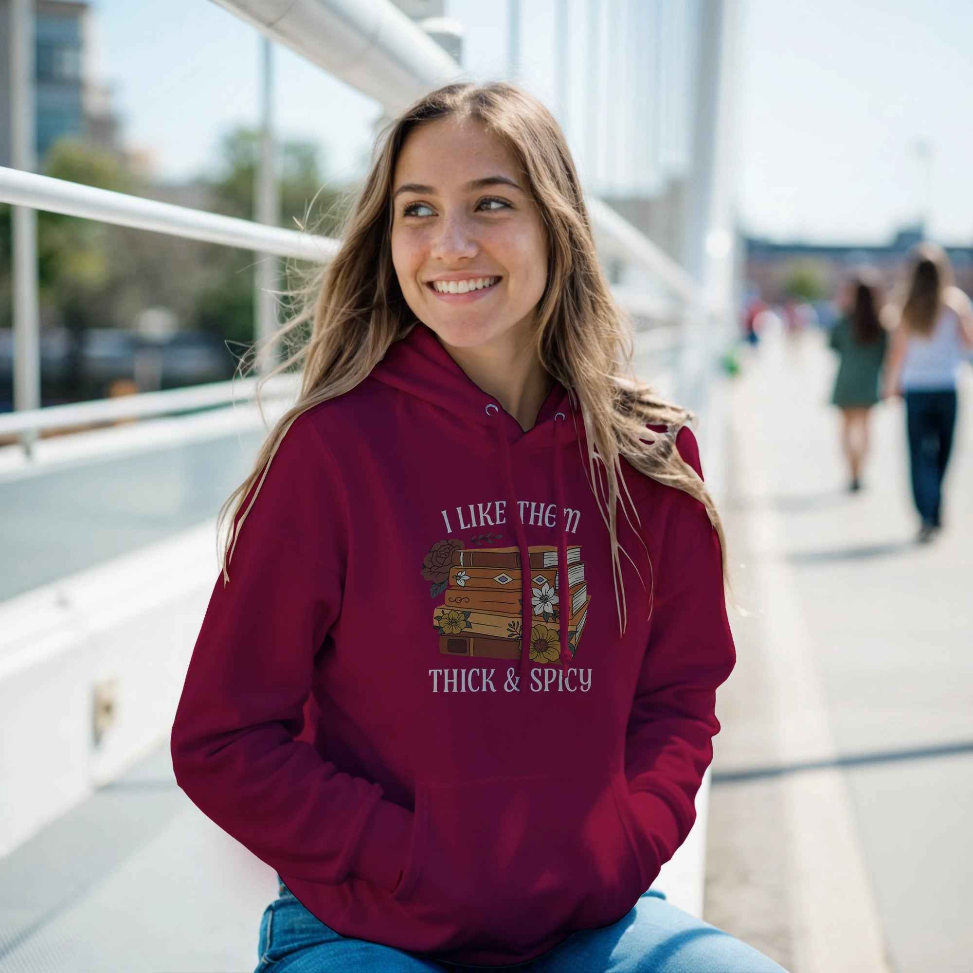 I Like Them Thick & Spicy Hoodie | Funny Book Lover Hoodie | Cozy Spicy Romance Reader Sweatshirt