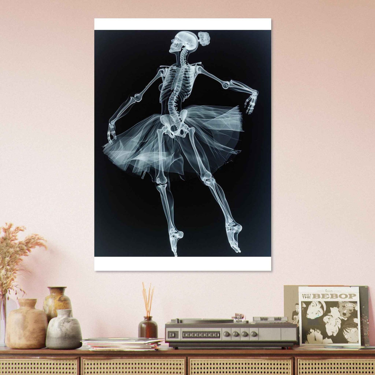"Skeleton Ballerina" Poster – Ethereal X-Ray Dance Art (Multiple Sizes Available)