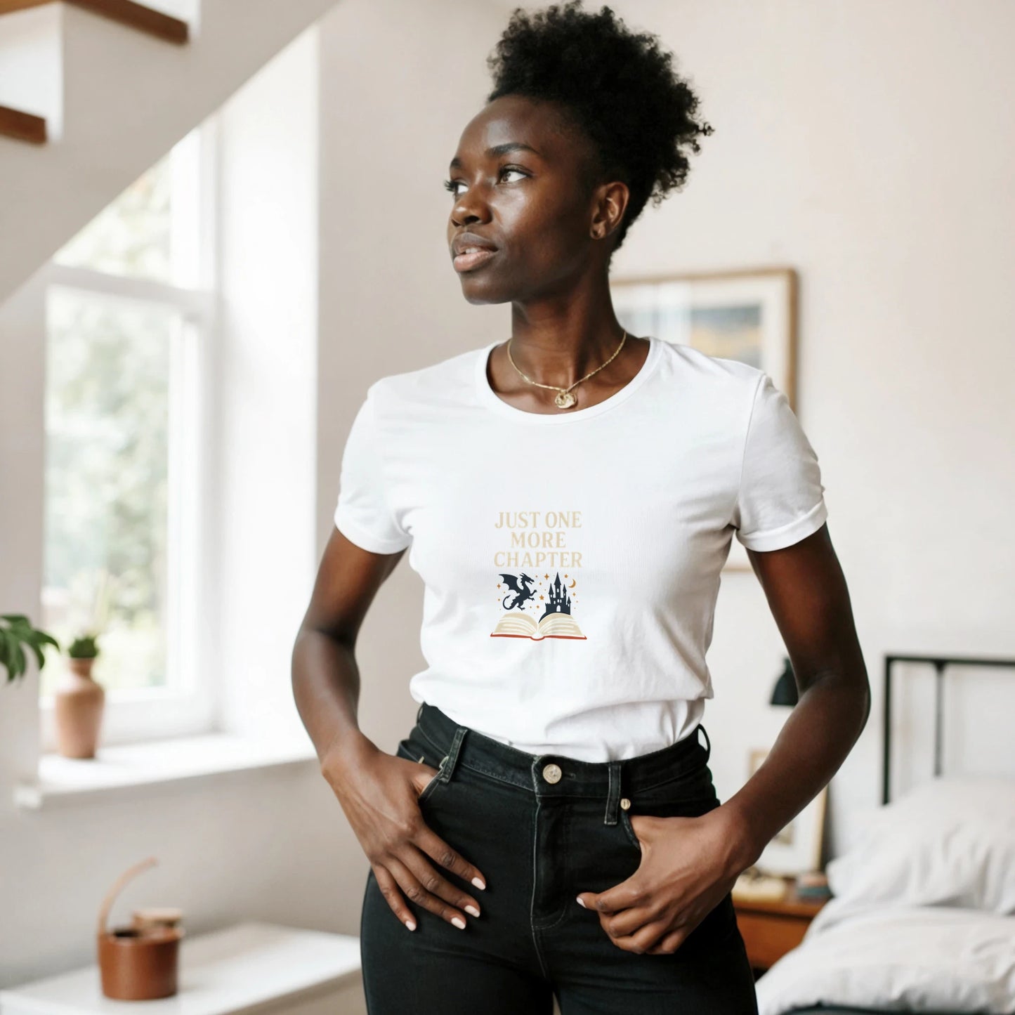 Just One More Chapter T-Shirt – Fantasy Booklover Reading Tee - F4 Custom Prints