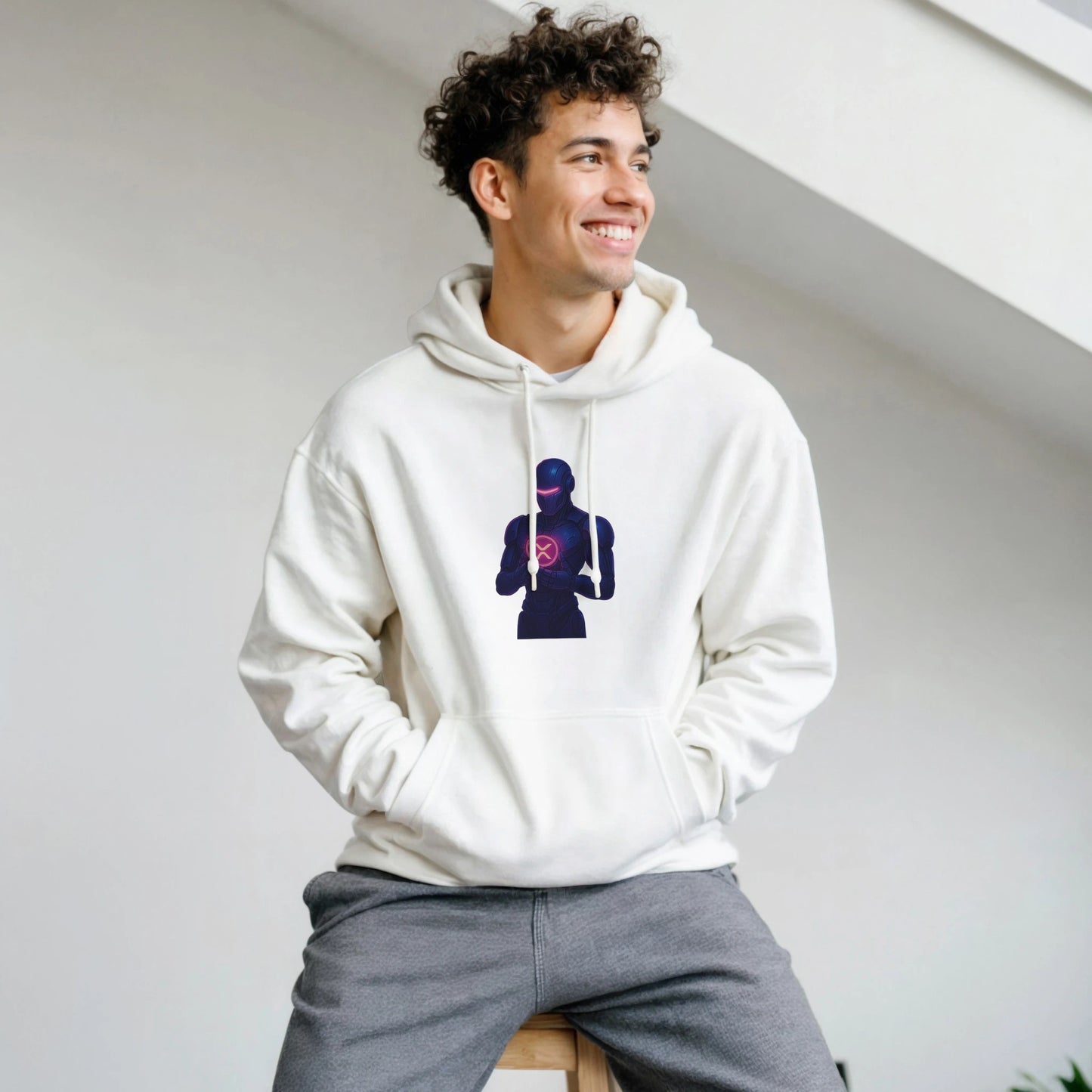 XRP Crypto Robot Hoodie – Blockchain Enthusiast Gear - F4 Custom Prints