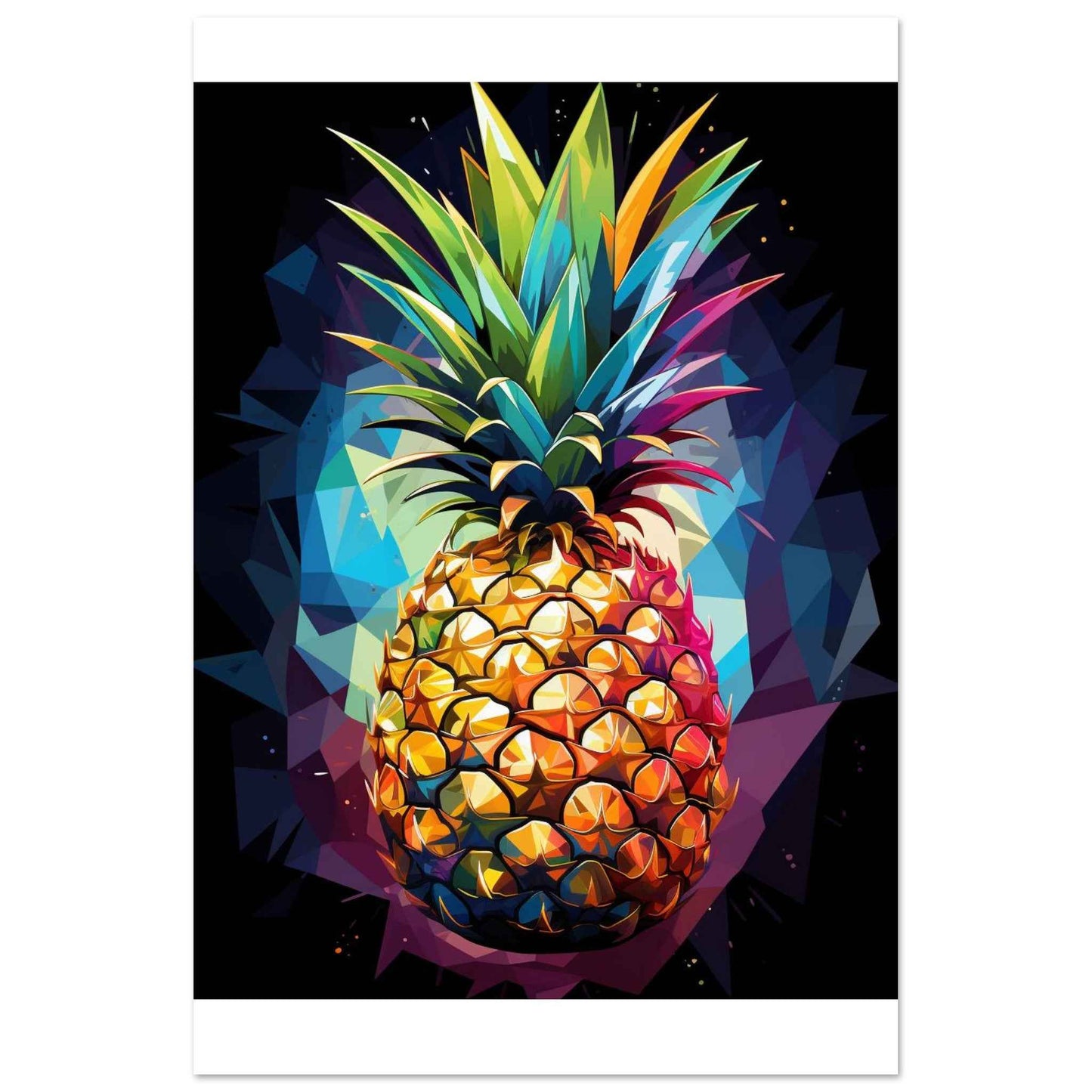 Neon Pineapple Poster – Vibrant Abstract Wall Art (Multiple Sizes Available)
