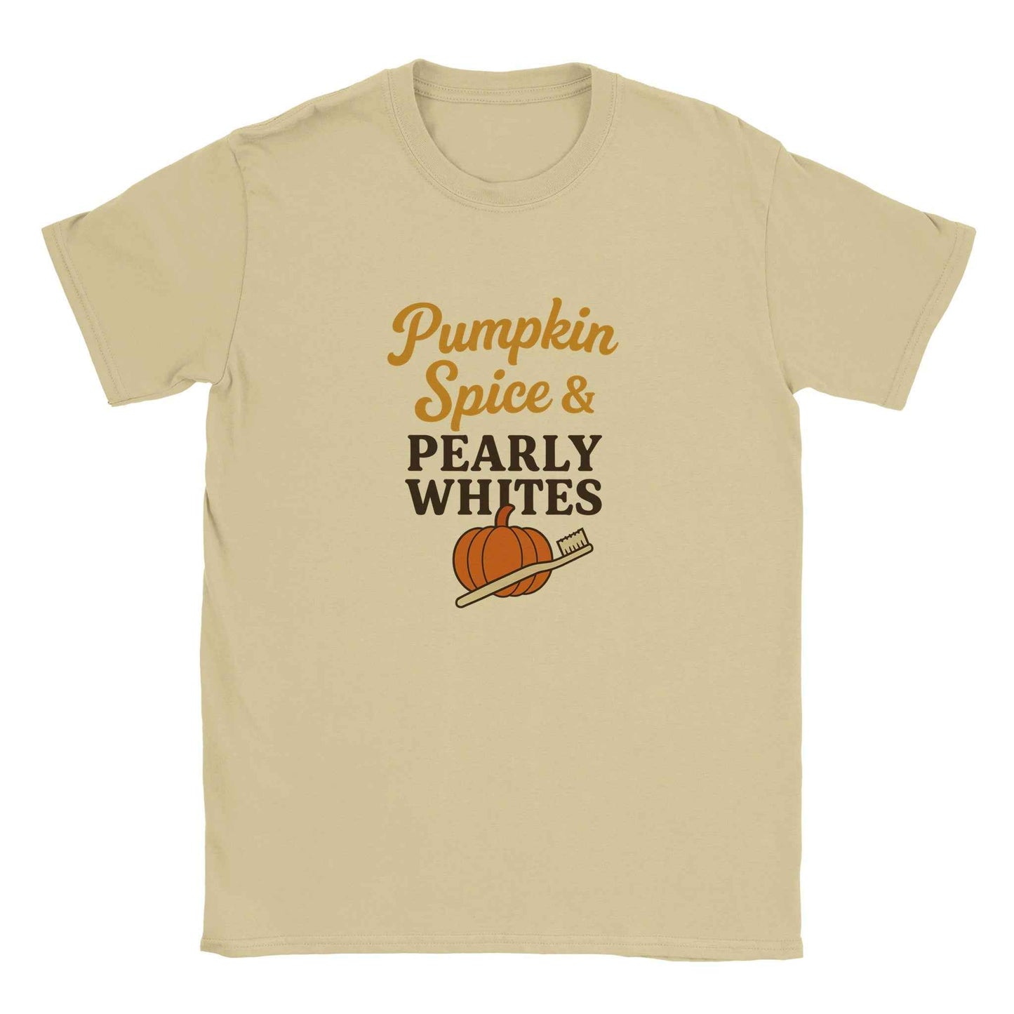 Pumpkin Spice Pearly Whites T-Shirt – Pumpkin Spice Dental T-Shirt - F4 Custom Prints