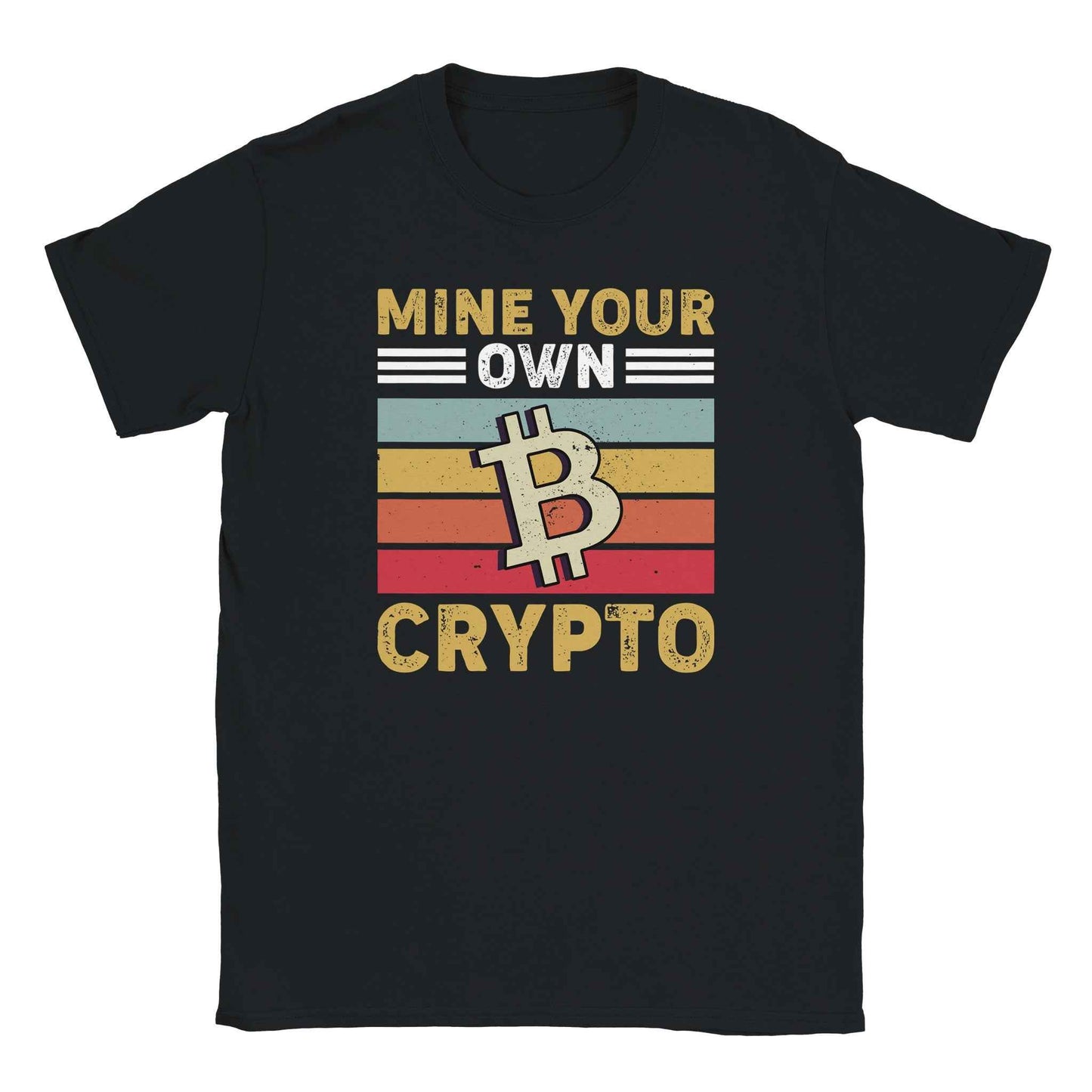 Bitcoin T-Shirt – 'Mine Your Own Crypto' Retro Sunset Design